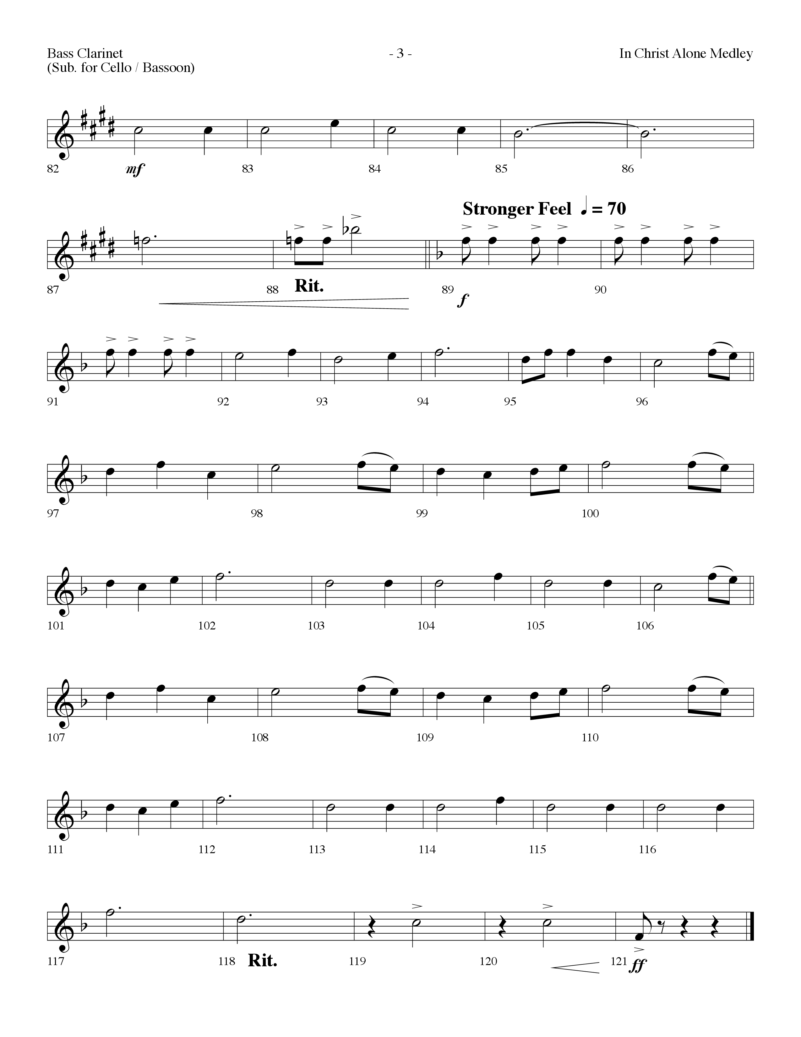 In Christ Alone Medley (Choral Anthem SATB) Bass Clarinet (Lifeway Choral / Arr. Dennis Allen)