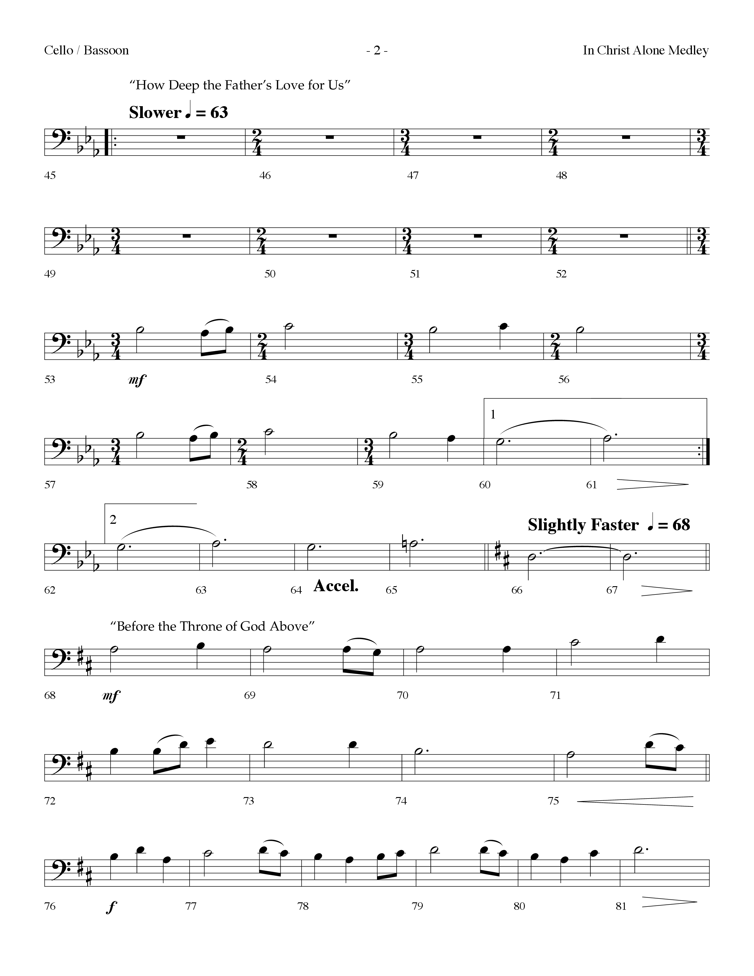 In Christ Alone Medley (Choral Anthem SATB) Cello (Lifeway Choral / Arr. Dennis Allen)