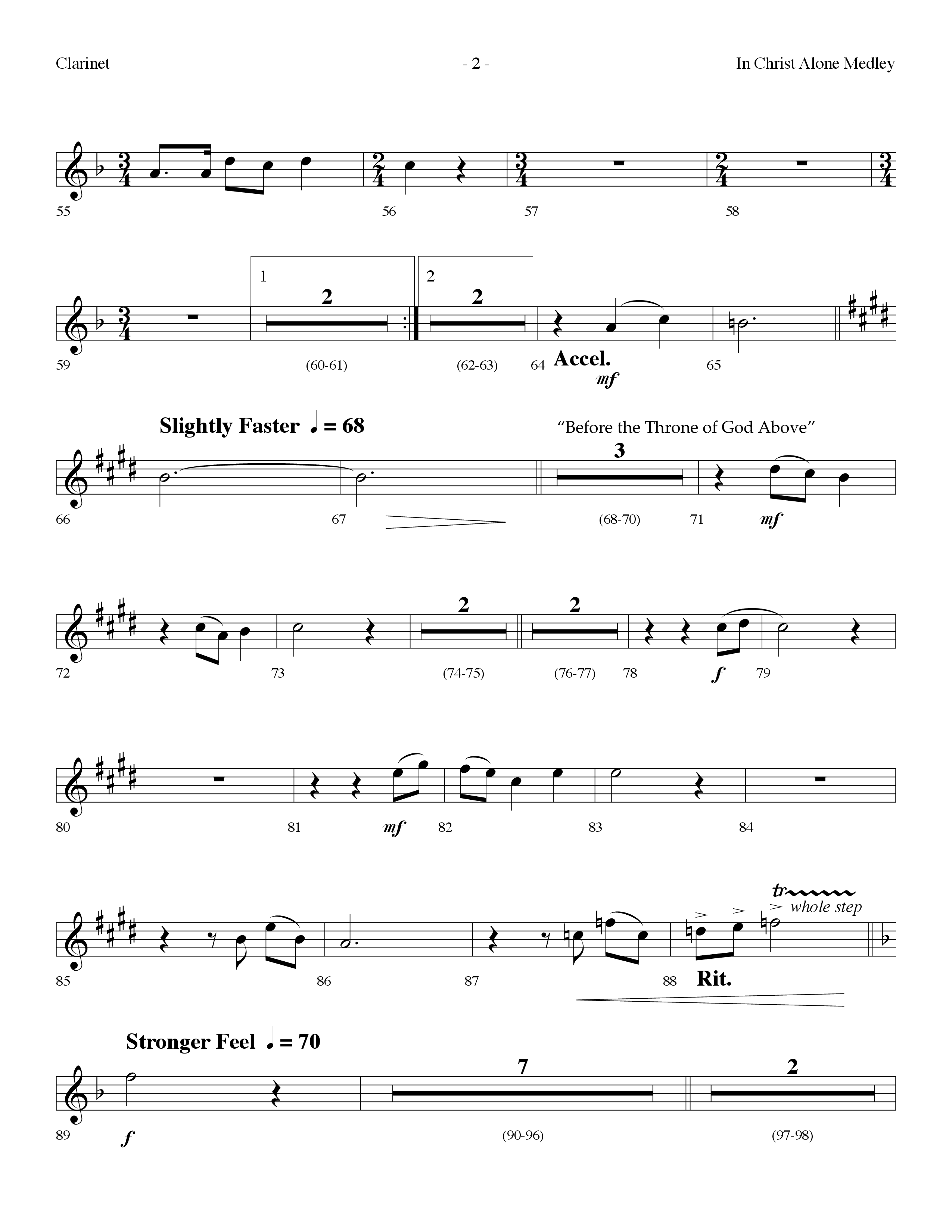 In Christ Alone Medley (Choral Anthem SATB) Clarinet (Lifeway Choral / Arr. Dennis Allen)