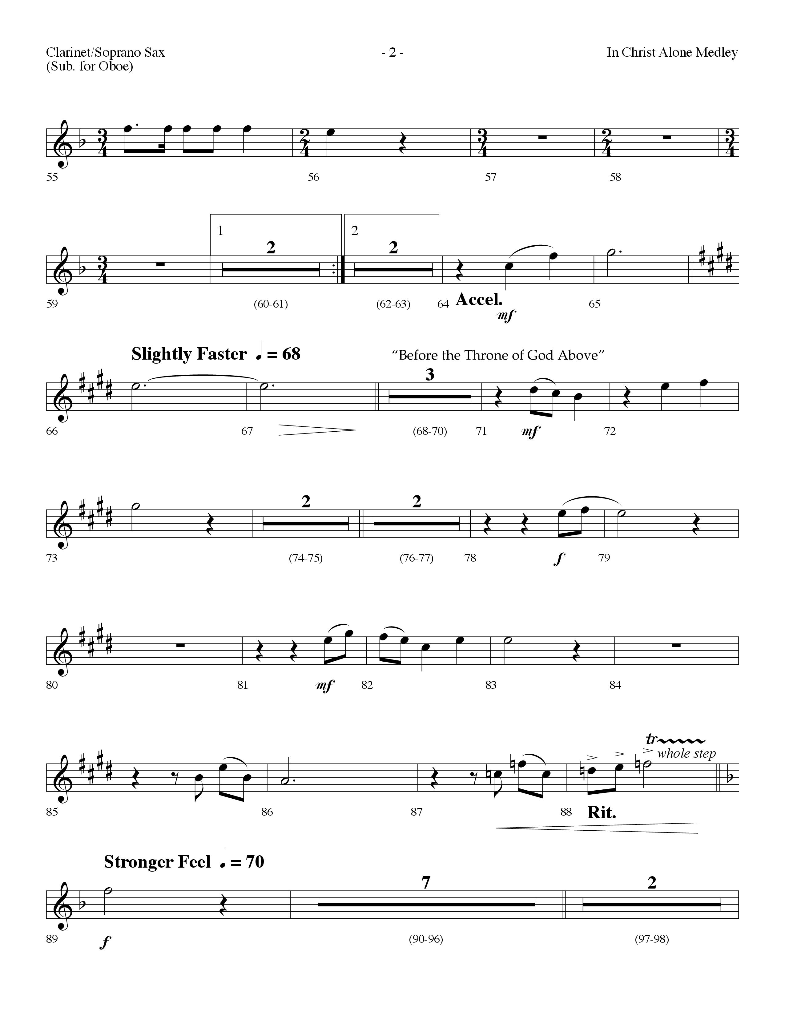 In Christ Alone Medley (Choral Anthem SATB) Clarinet/Soprano Sax (Lifeway Choral / Arr. Dennis Allen)