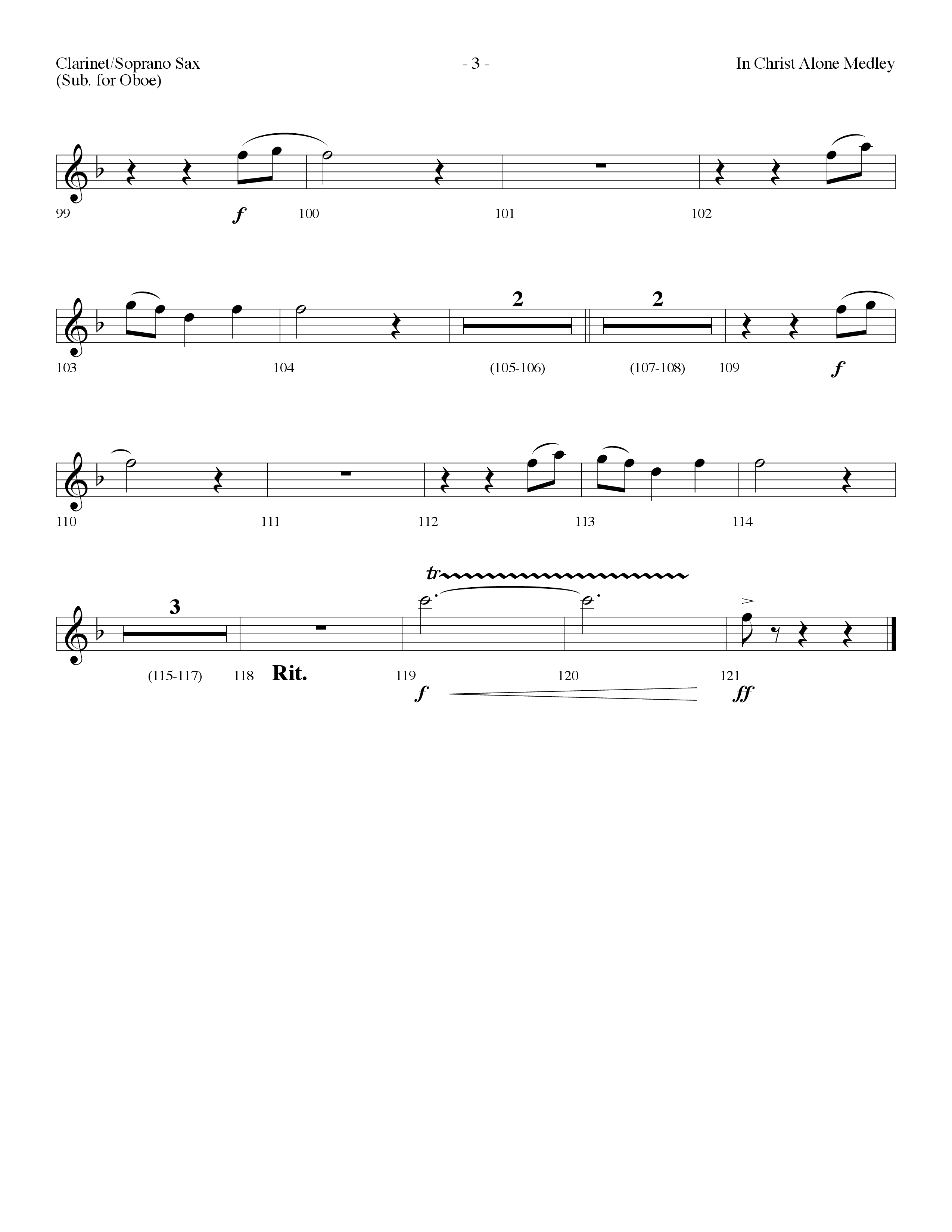 In Christ Alone Medley (Choral Anthem SATB) Clarinet/Soprano Sax (Lifeway Choral / Arr. Dennis Allen)