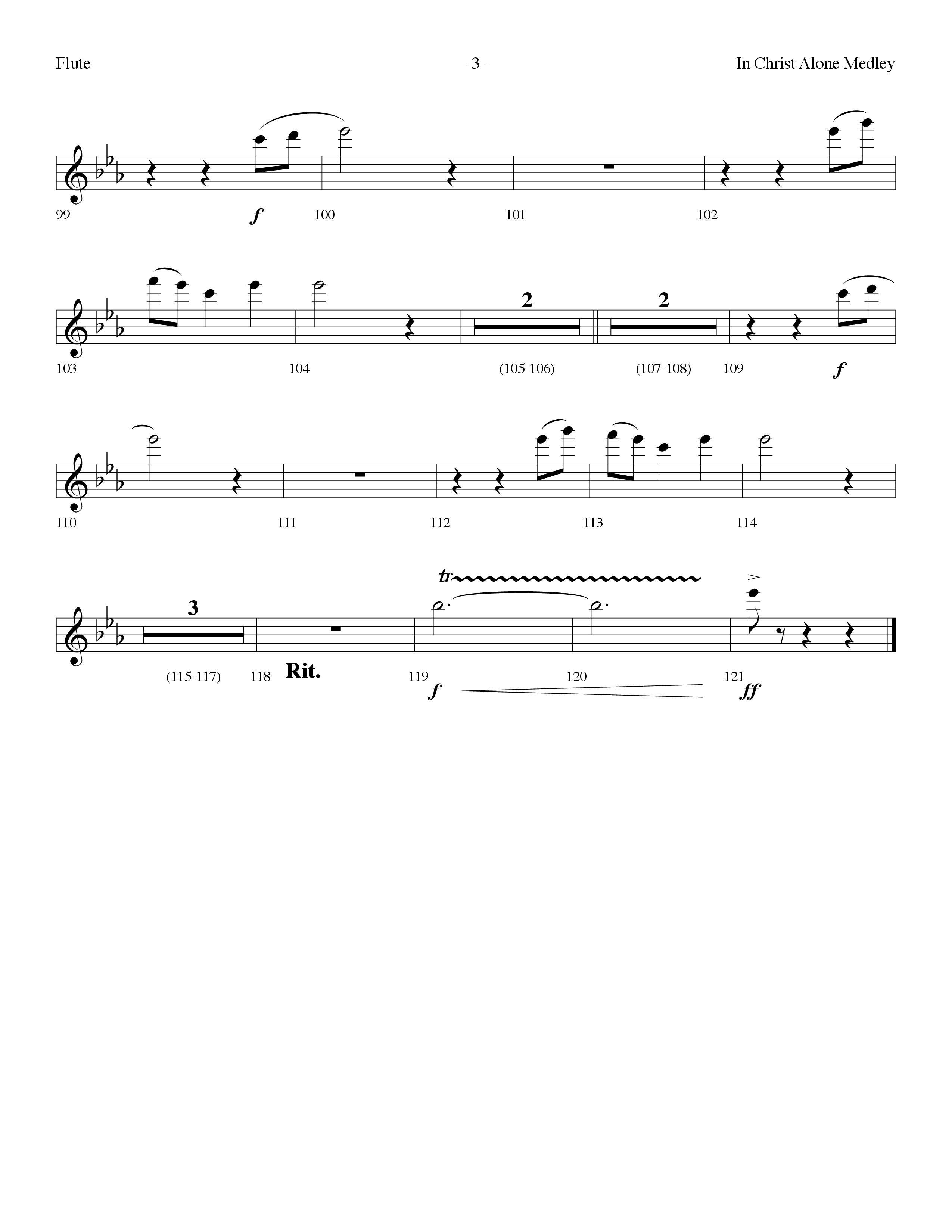 In Christ Alone Medley (Choral Anthem SATB) Flute (Lifeway Choral / Arr. Dennis Allen)