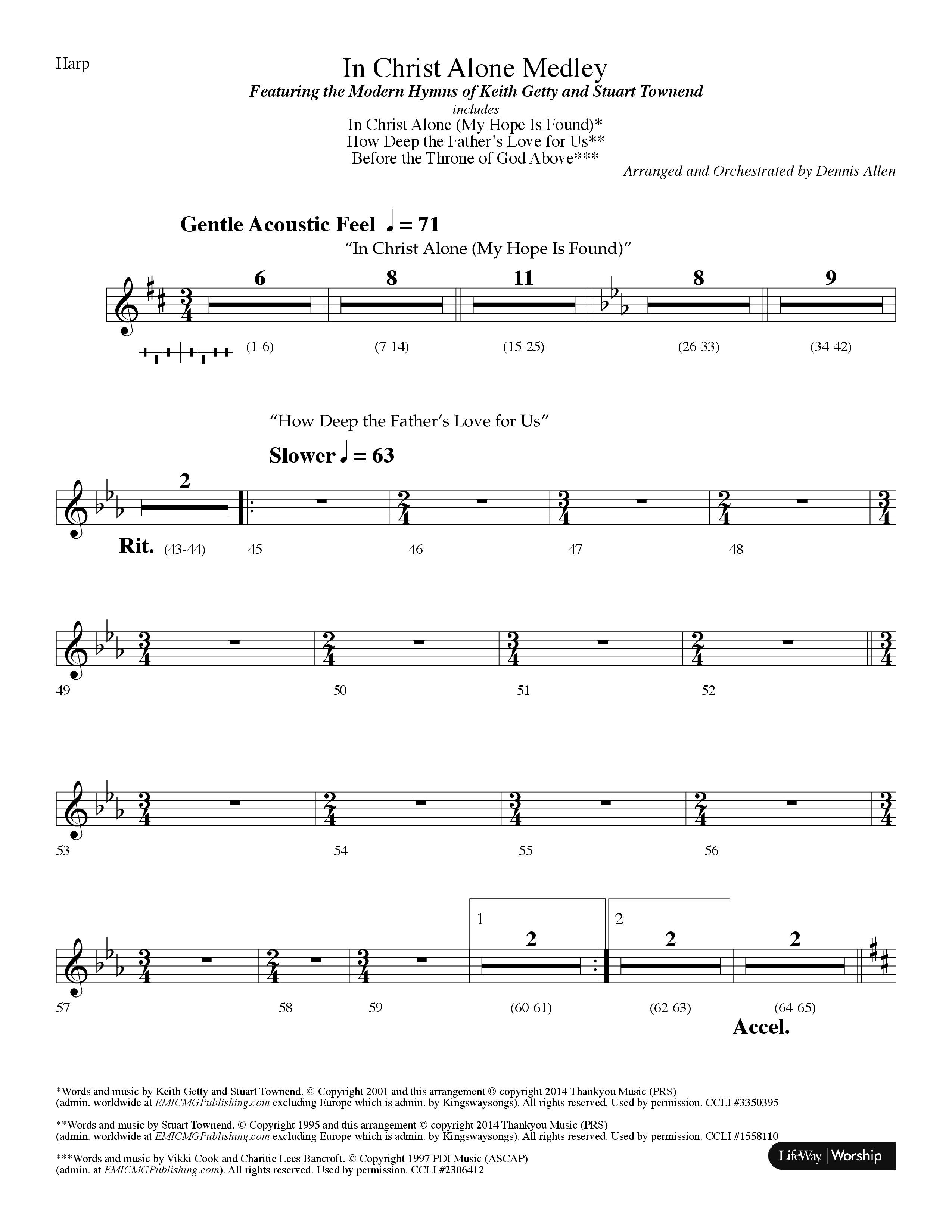 In Christ Alone Medley (Choral Anthem SATB) Harp (Lifeway Choral / Arr. Dennis Allen)
