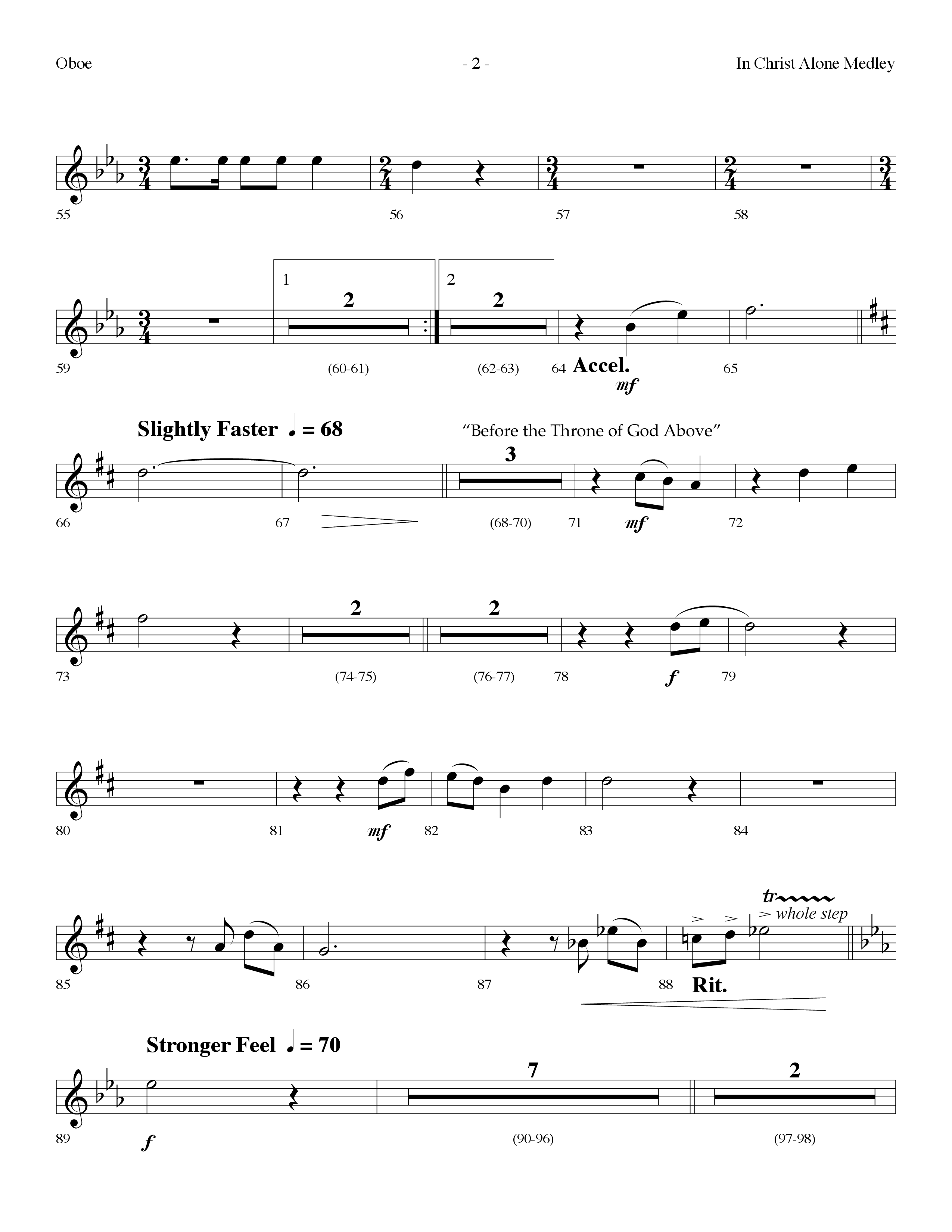 In Christ Alone Medley (Choral Anthem SATB) Oboe (Lifeway Choral / Arr. Dennis Allen)