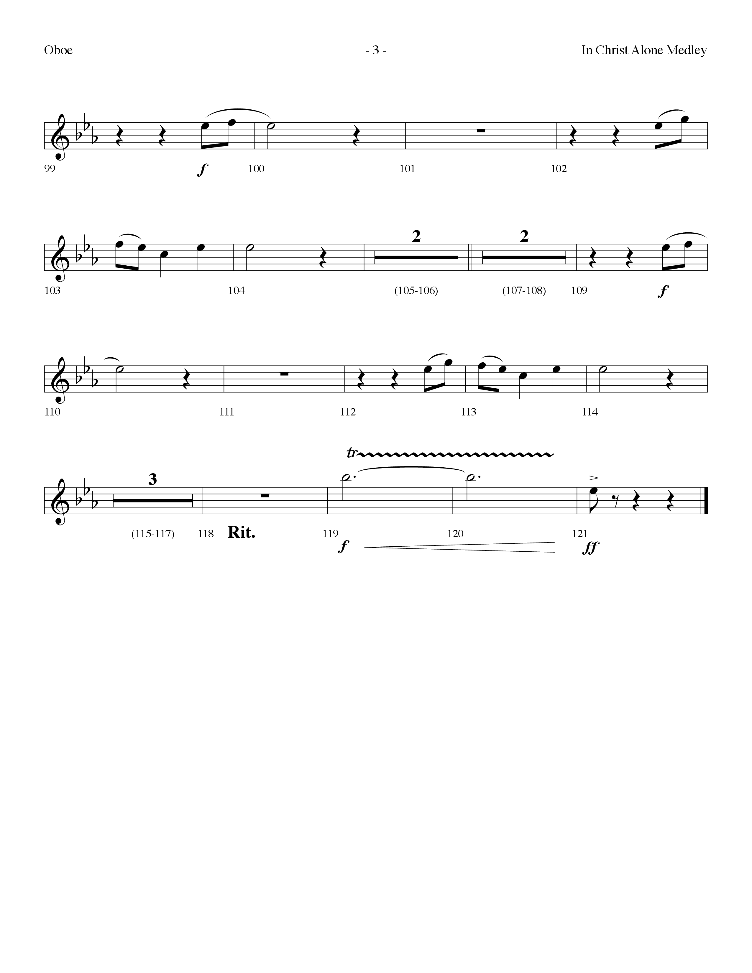 In Christ Alone Medley (Choral Anthem SATB) Oboe (Lifeway Choral / Arr. Dennis Allen)