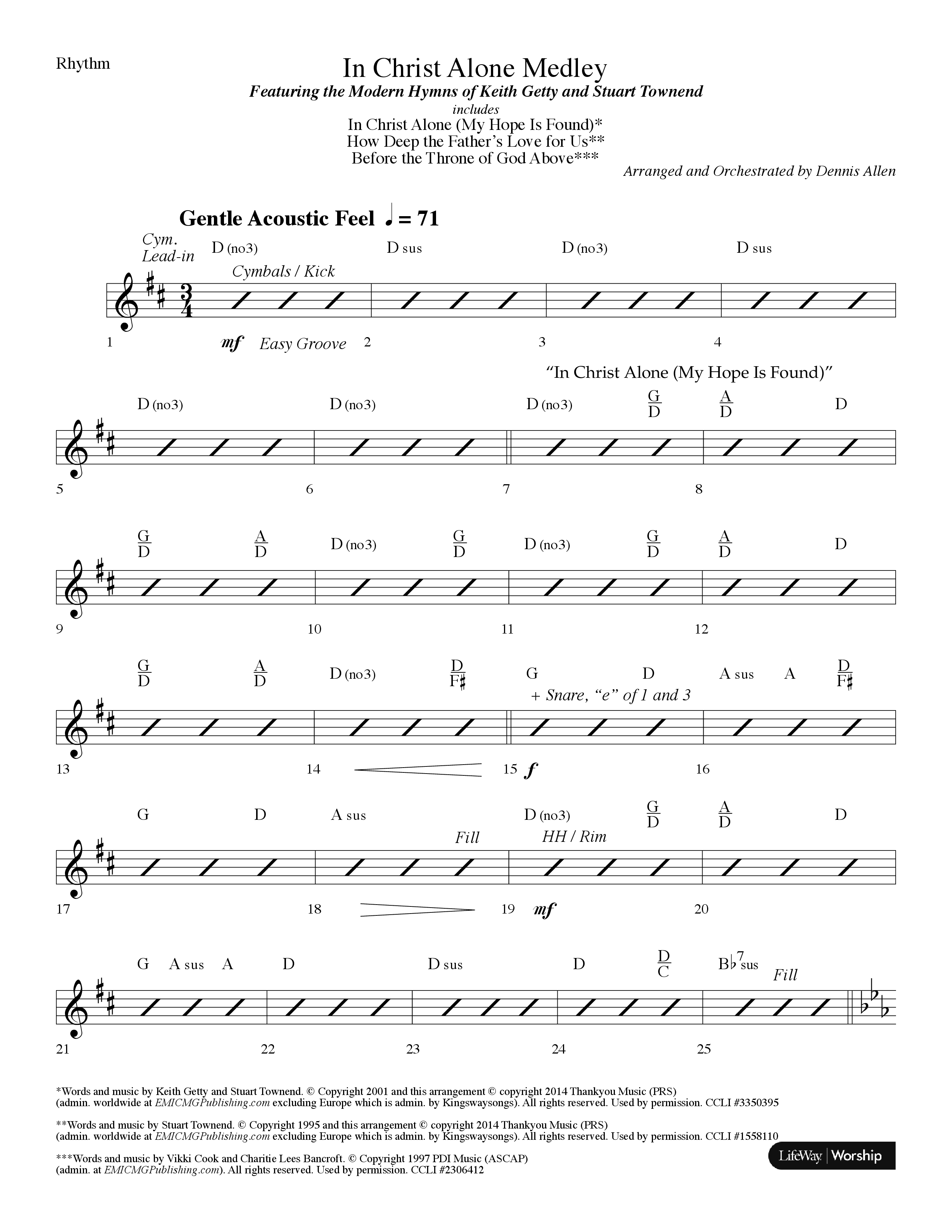 In Christ Alone Medley (Choral Anthem SATB) Rhythm Chart (Lifeway Choral / Arr. Dennis Allen)
