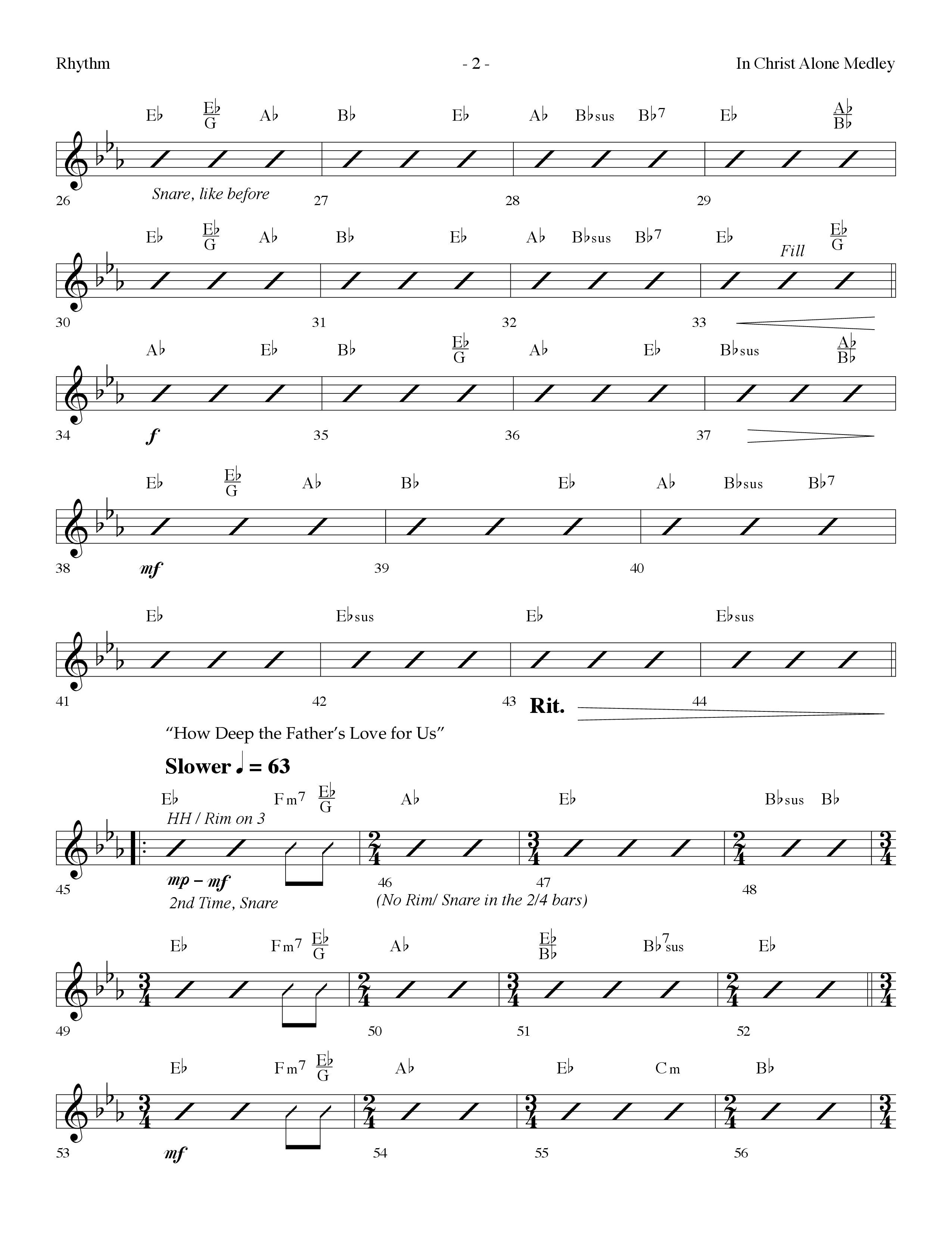 In Christ Alone Medley (Choral Anthem SATB) Rhythm Chart (Lifeway Choral / Arr. Dennis Allen)