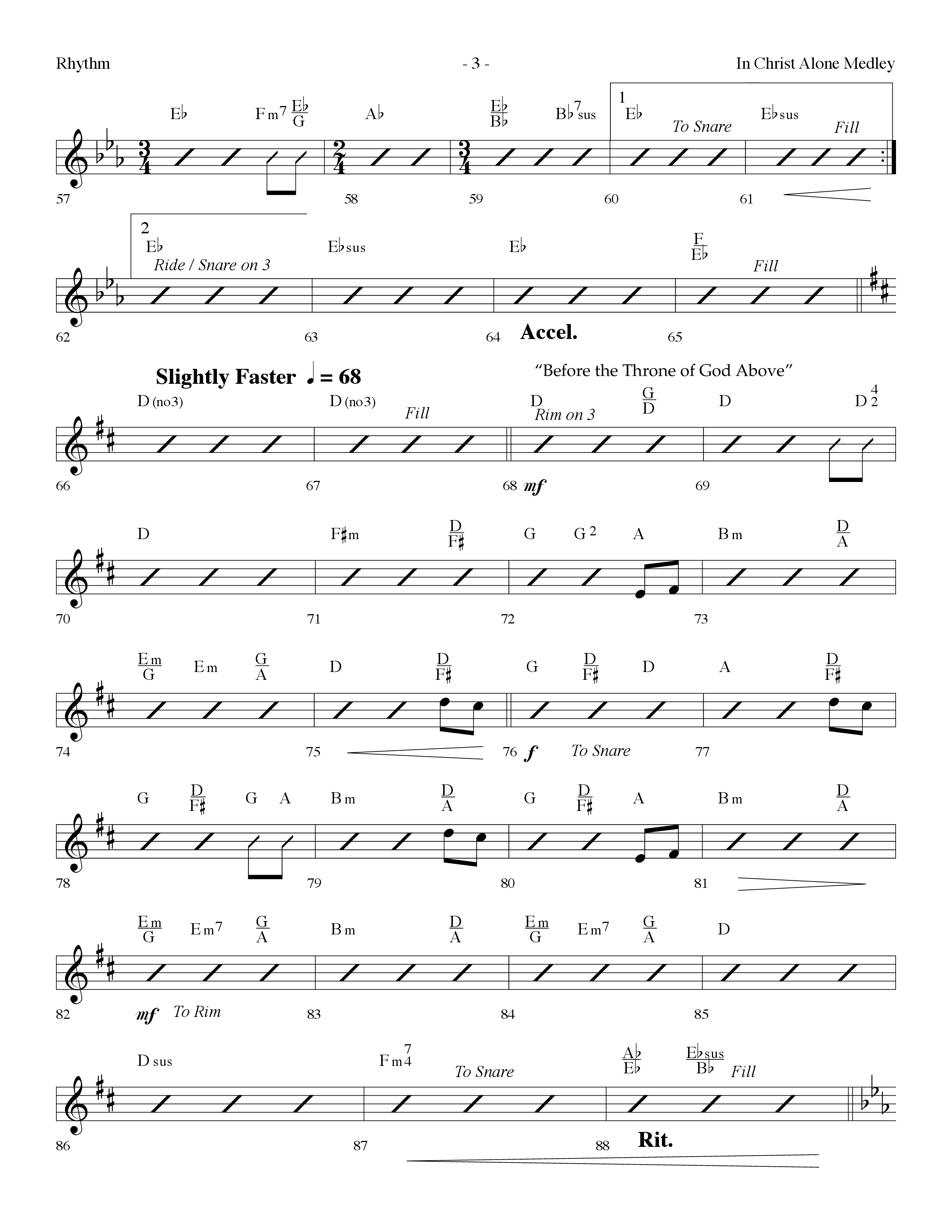 In Christ Alone Medley (Choral Anthem SATB) Rhythm Chart (Lifeway Choral / Arr. Dennis Allen)