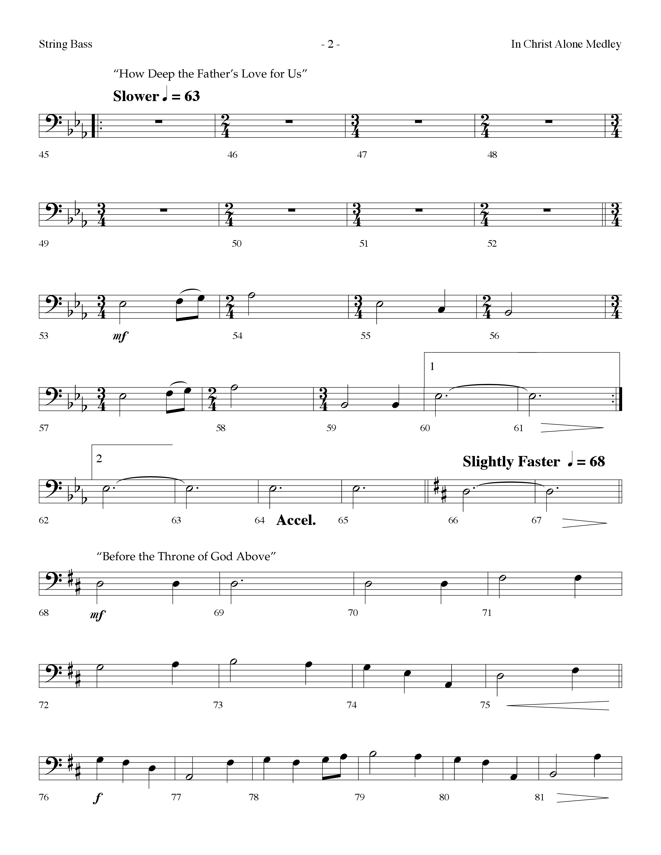 In Christ Alone Medley (Choral Anthem SATB) String Bass (Lifeway Choral / Arr. Dennis Allen)