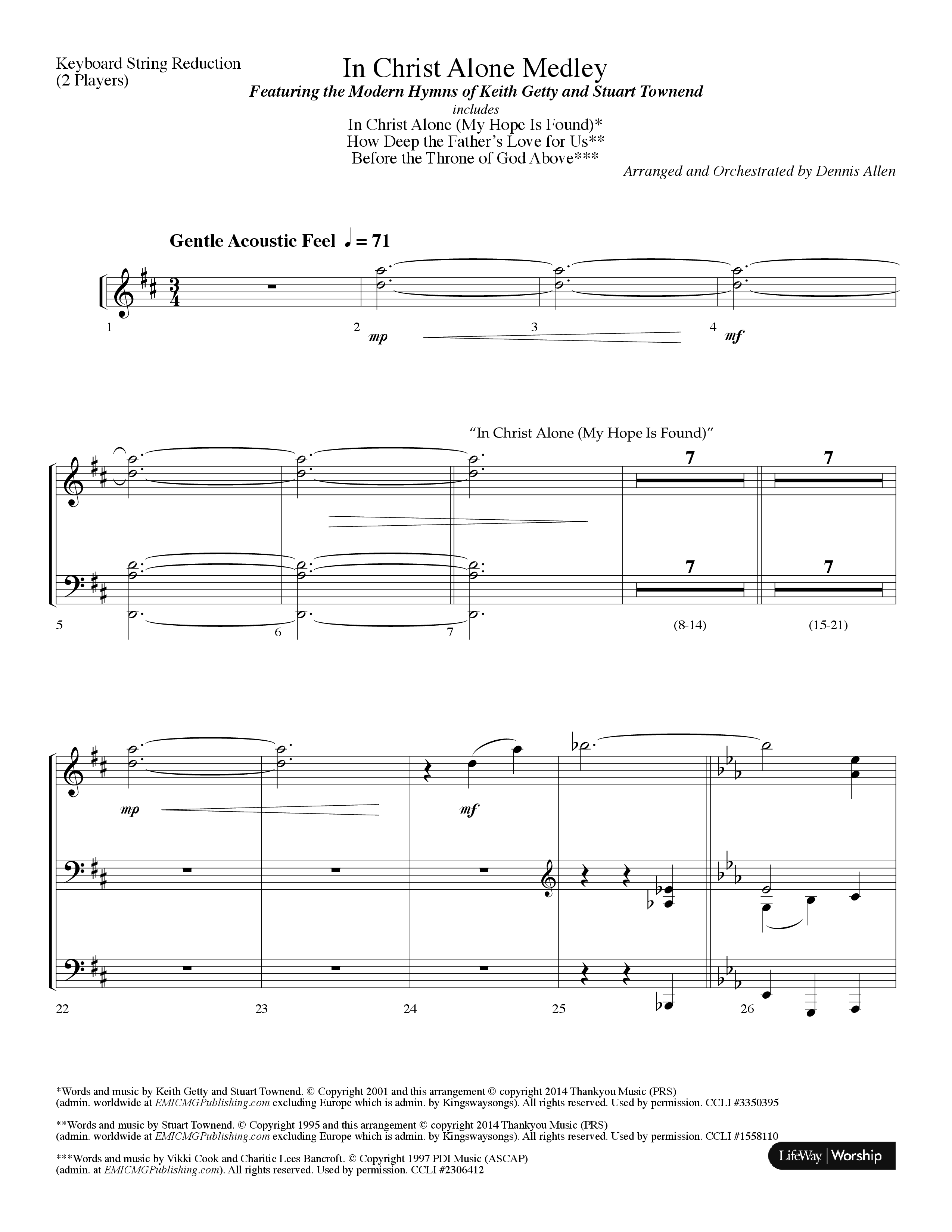 In Christ Alone Medley (Choral Anthem SATB) String Reduction (Lifeway Choral / Arr. Dennis Allen)