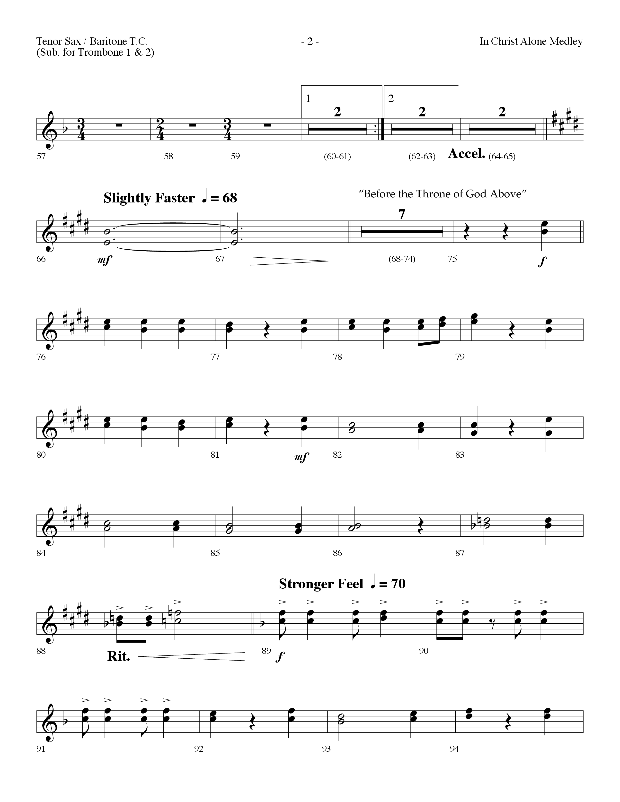 In Christ Alone Medley (Choral Anthem SATB) Tenor Sax/Baritone T.C. (Lifeway Choral / Arr. Dennis Allen)