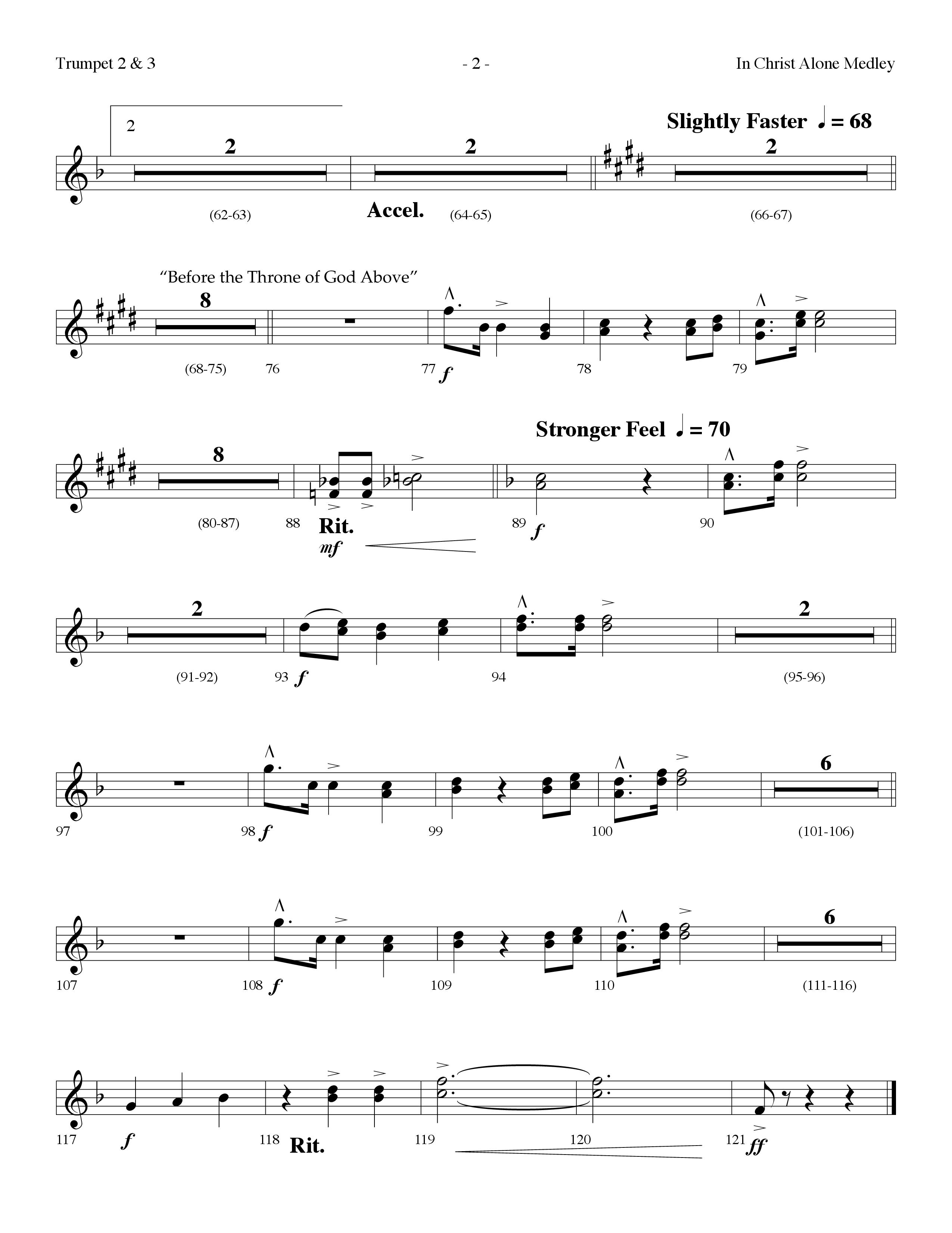 In Christ Alone Medley (Choral Anthem SATB) Trumpet 2/3 (Lifeway Choral / Arr. Dennis Allen)