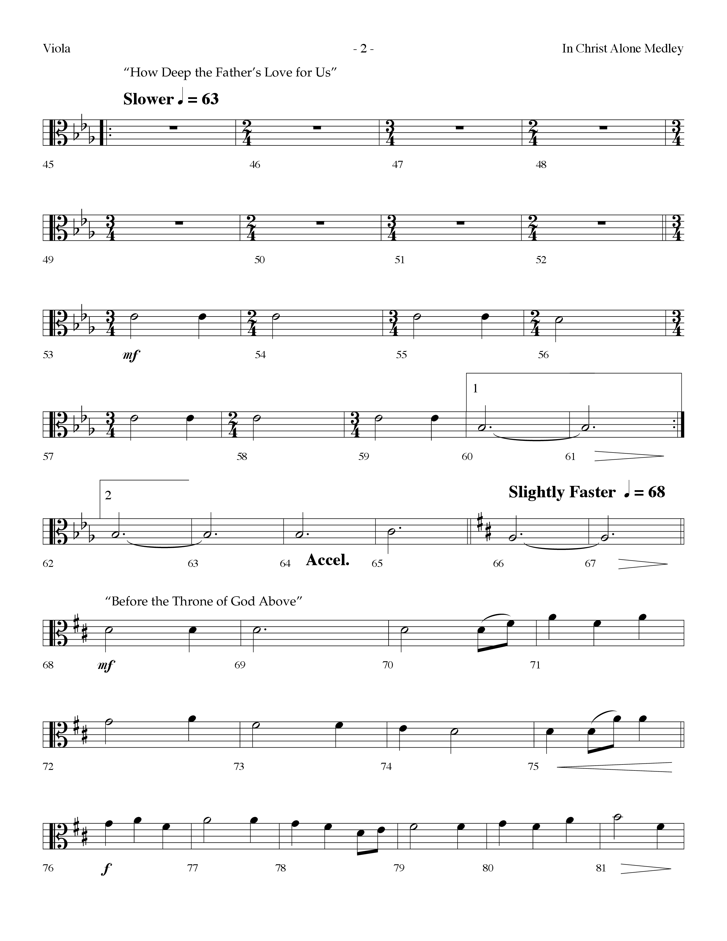 In Christ Alone Medley (Choral Anthem SATB) Viola (Lifeway Choral / Arr. Dennis Allen)