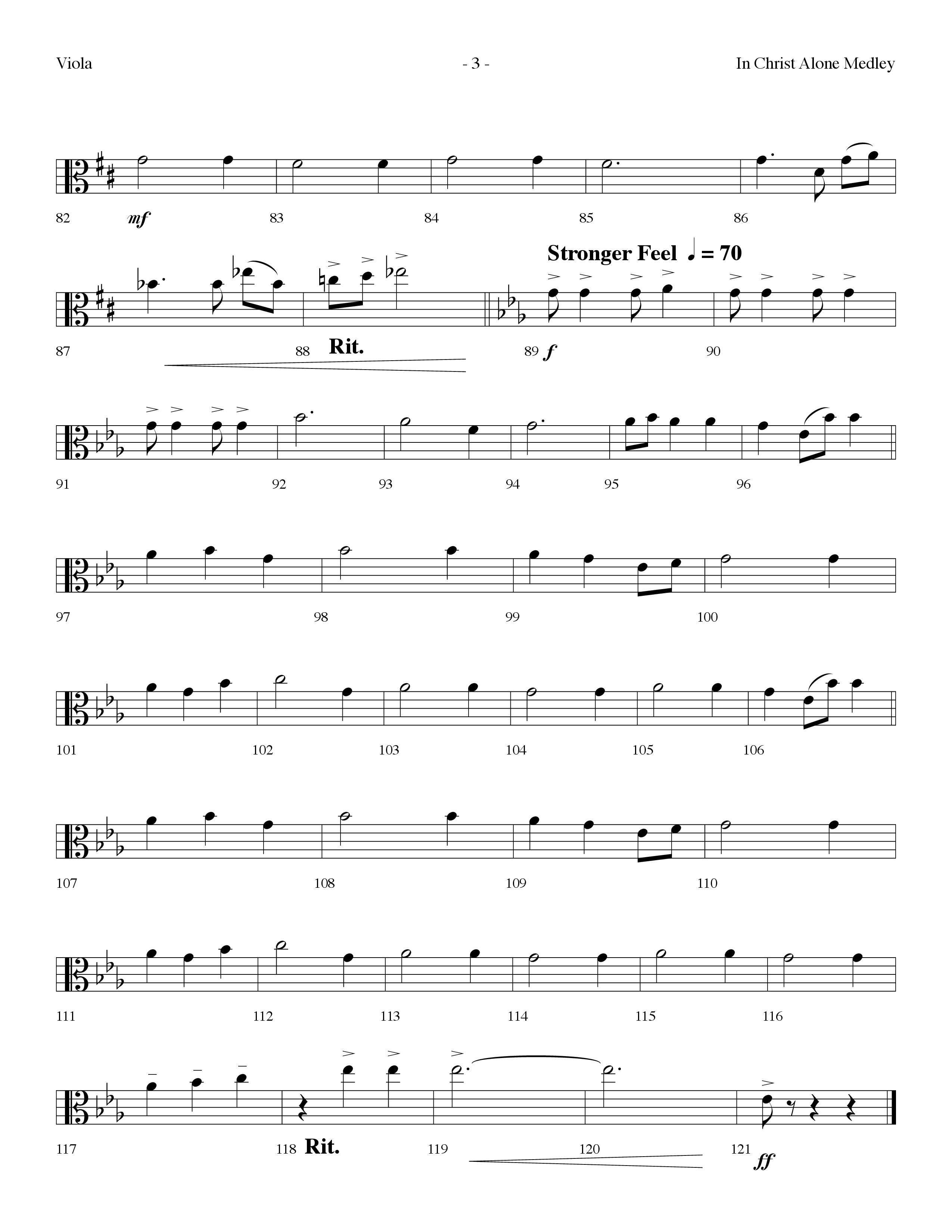 In Christ Alone Medley (Choral Anthem SATB) Viola (Lifeway Choral / Arr. Dennis Allen)