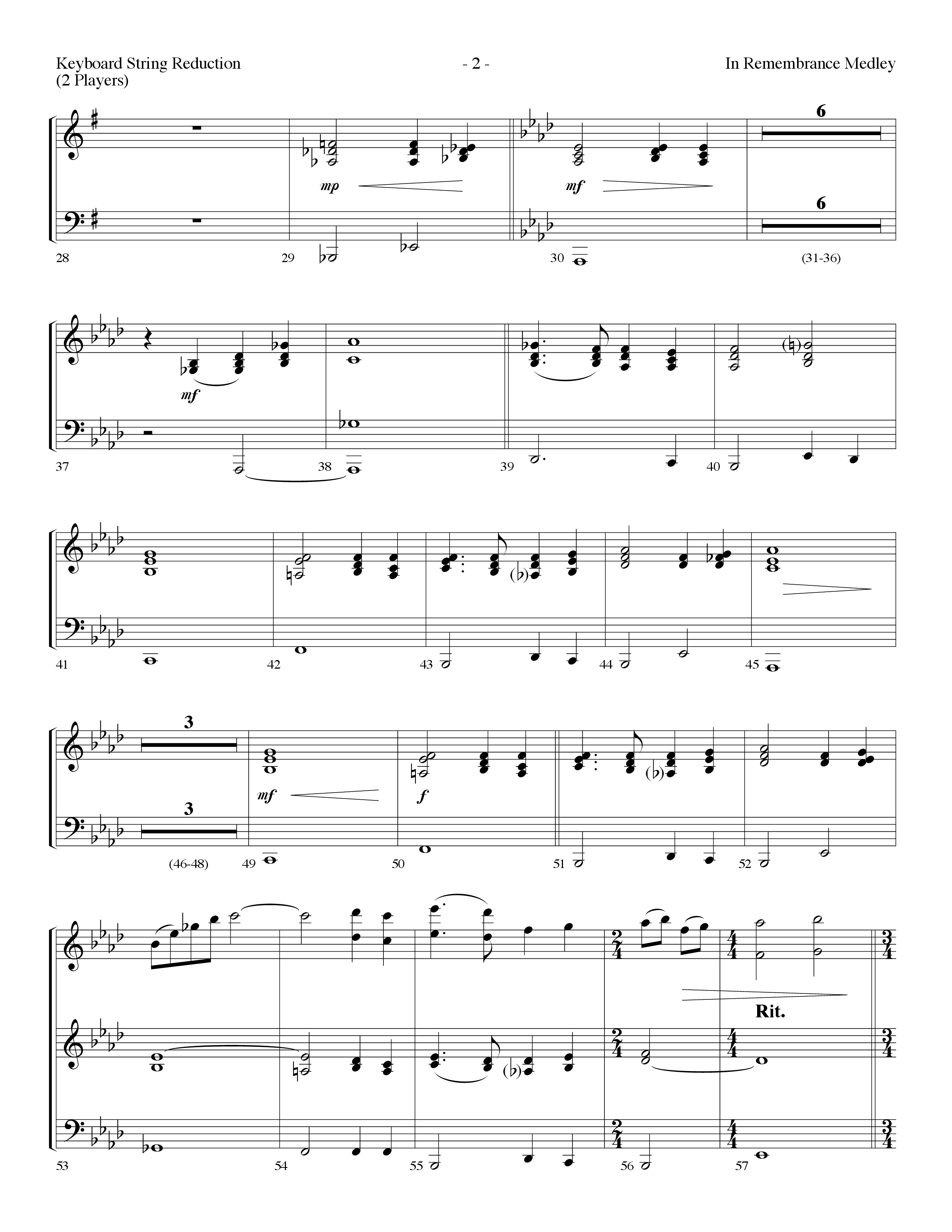 In Remembrance Medley (with It Was His Love, In Remembrance) (Choral Anthem SATB) String Reduction (Lifeway Choral / Arr. Dennis Allen)