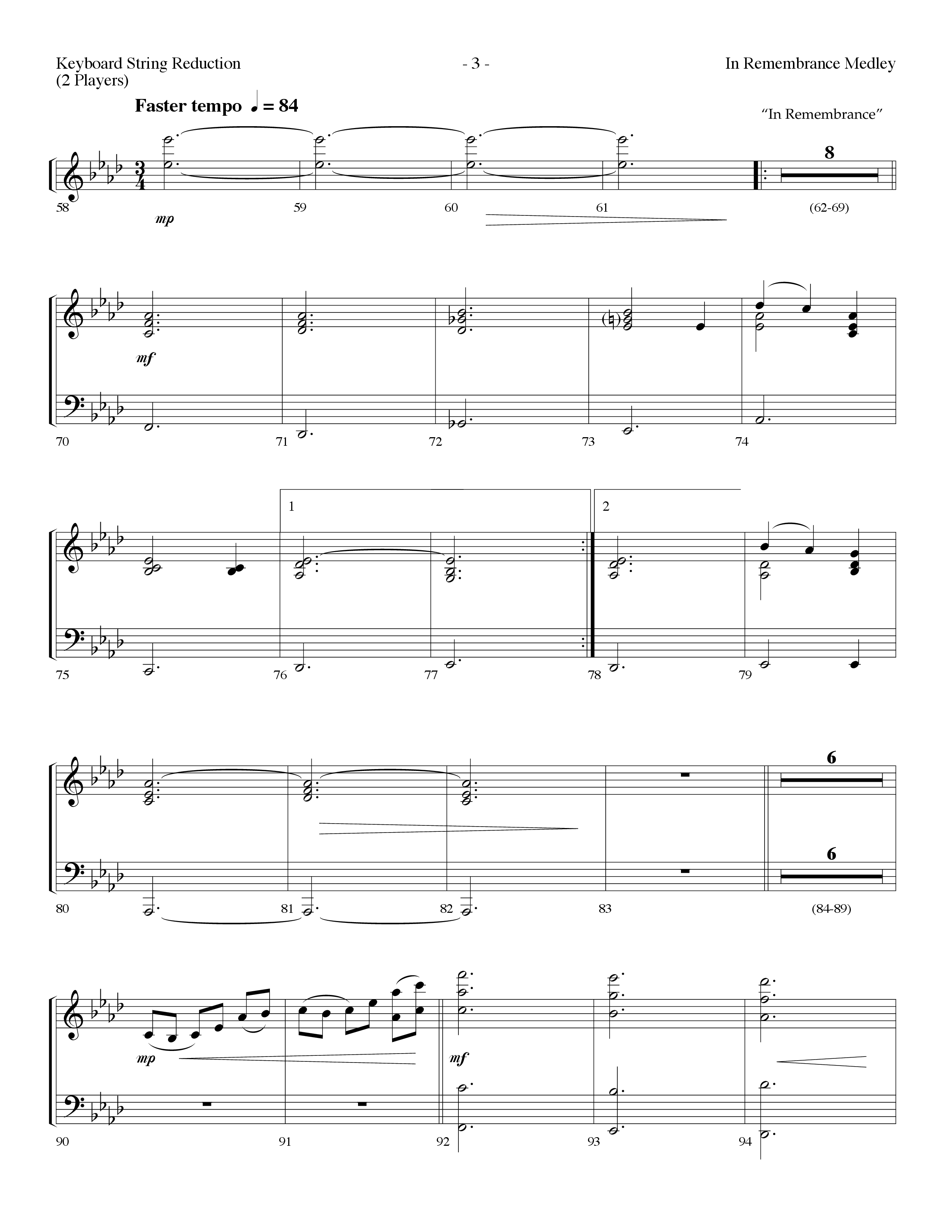 In Remembrance Medley (with It Was His Love, In Remembrance) (Choral Anthem SATB) String Reduction (Lifeway Choral / Arr. Dennis Allen)