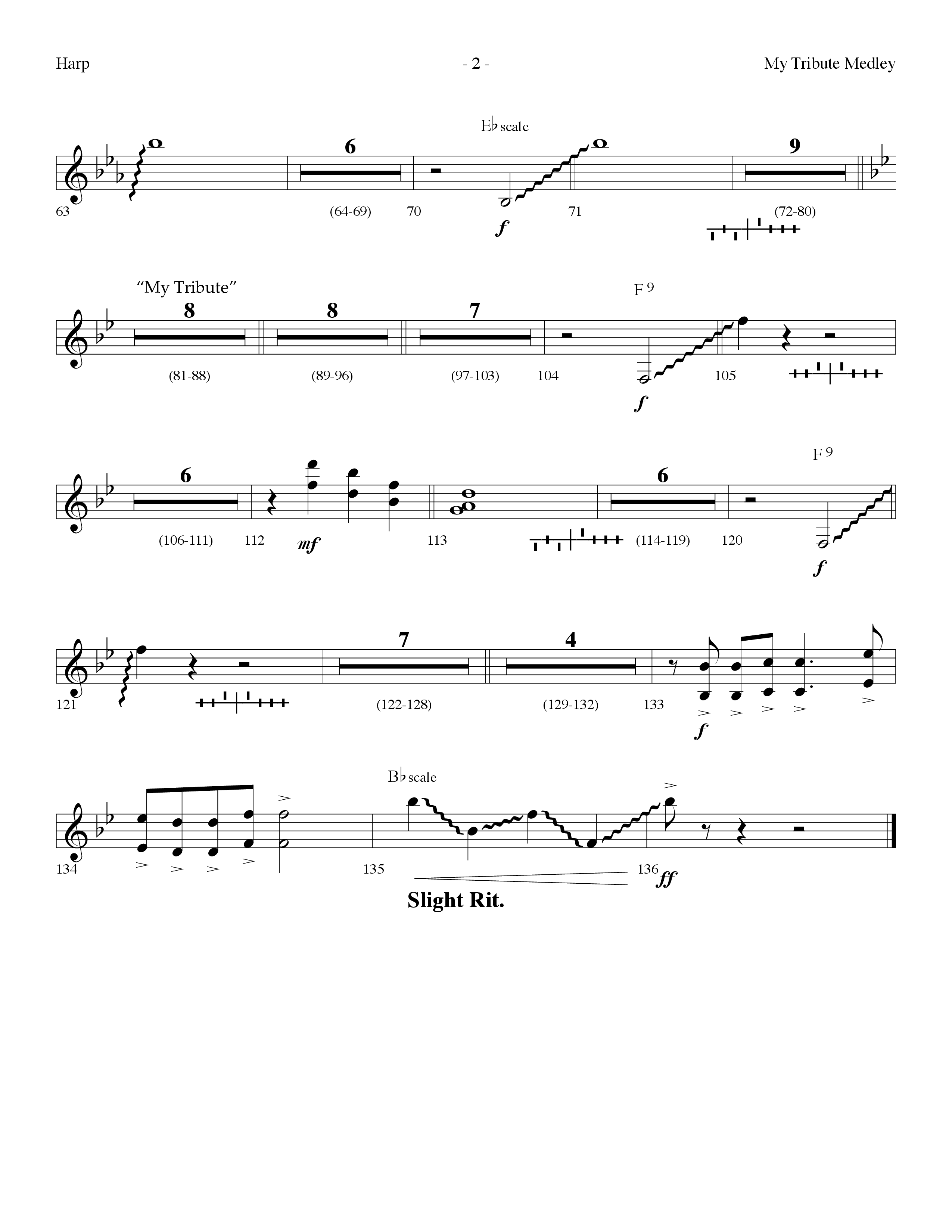 My Tribute Medley (with Through It All, Bless His Holy Name, My Tribute) (Choral Anthem SATB) Harp (Lifeway Choral / Arr. Dennis Allen)