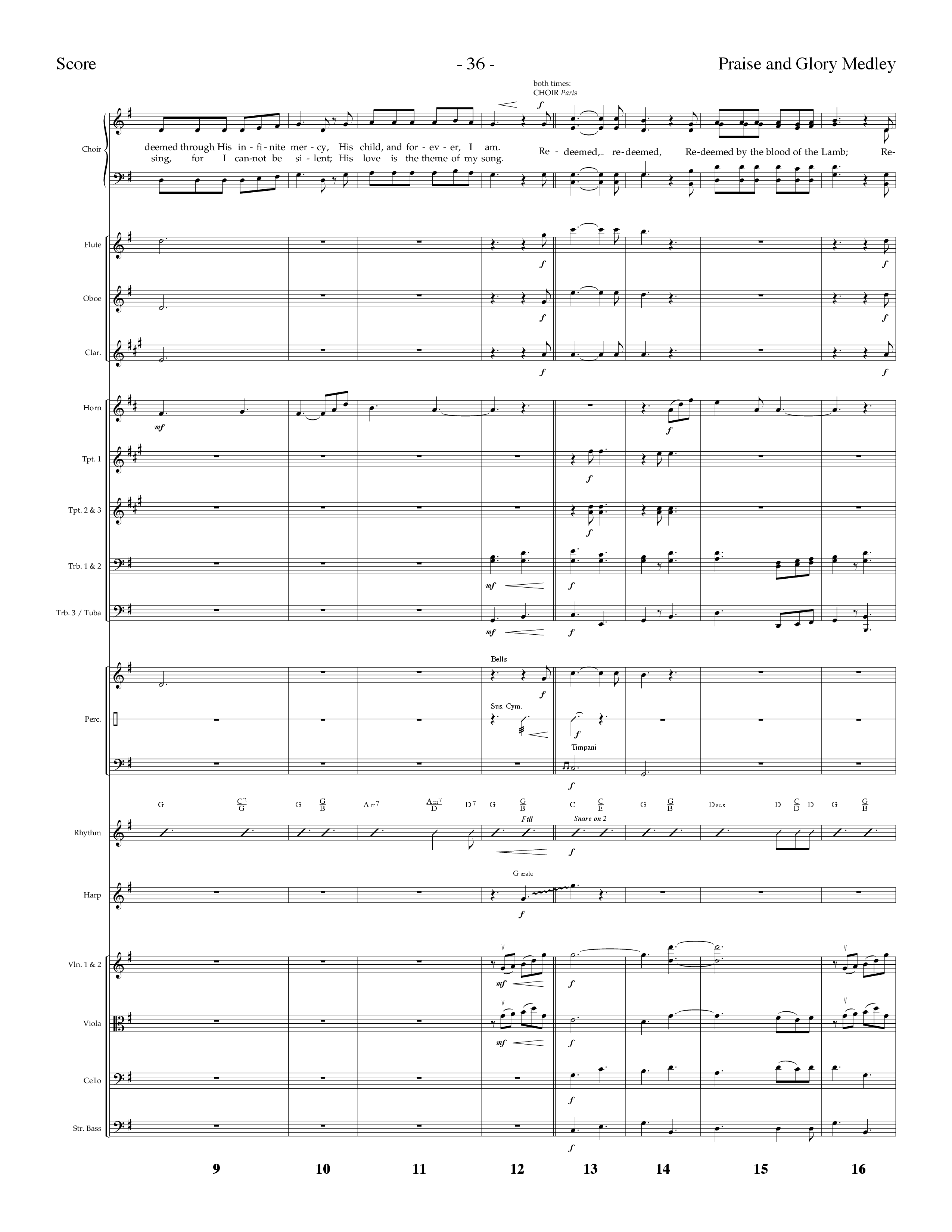 Praise And Glory Medley (Choral Anthem SATB) Orchestration (Lifeway Choral / Arr. Dennis Allen)