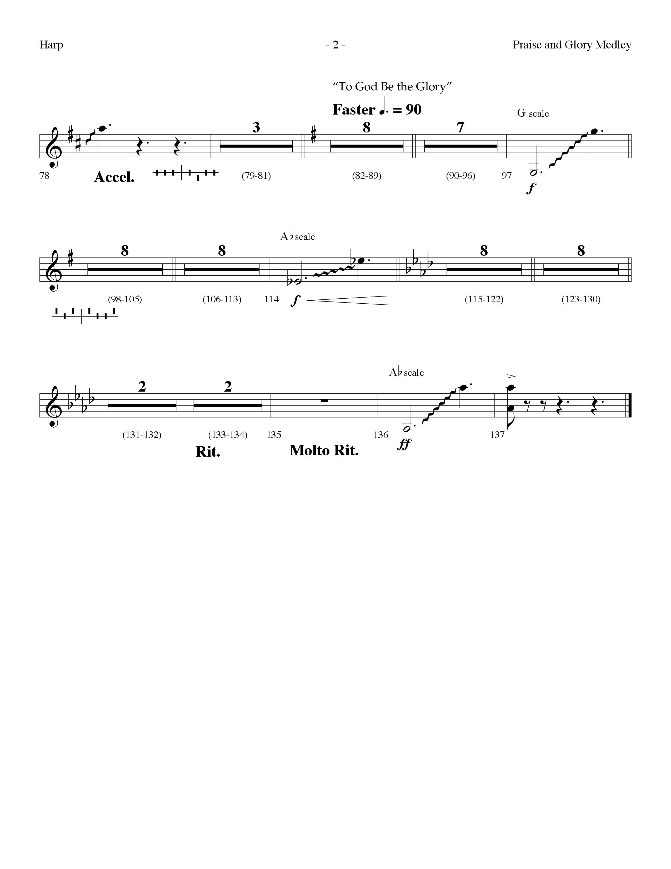 Praise And Glory Medley (Choral Anthem SATB) Harp (Lifeway Choral / Arr. Dennis Allen)