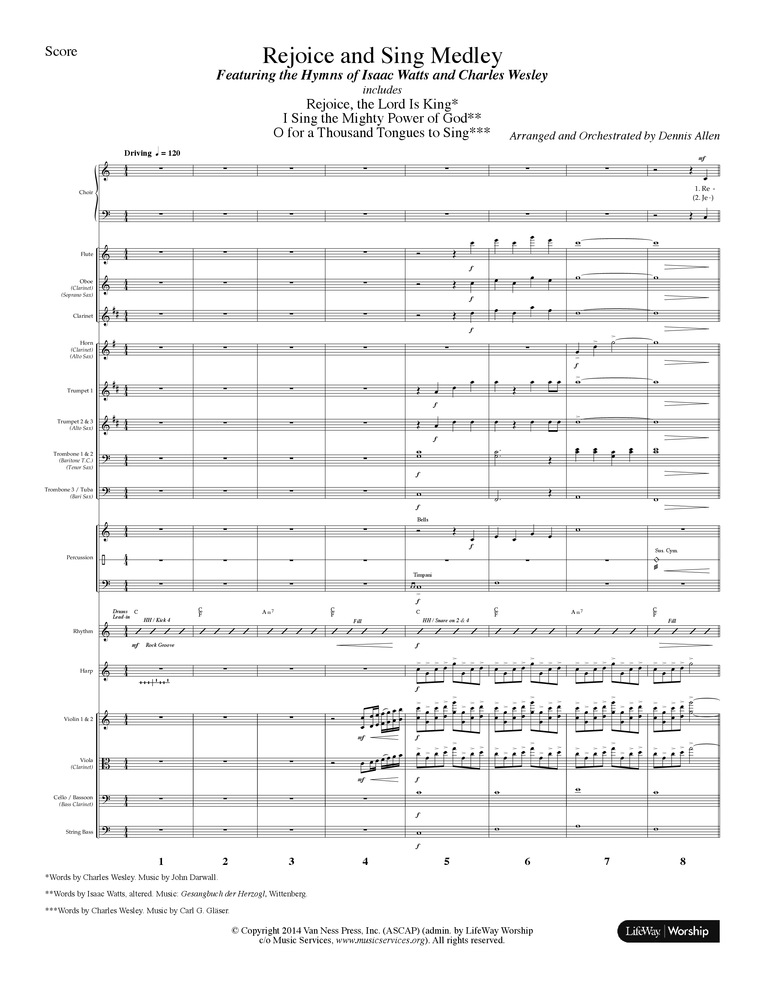 Rejoice And Sing Medley (Choral Anthem SATB) Orchestration (Lifeway Choral / Arr. Dennis Allen)