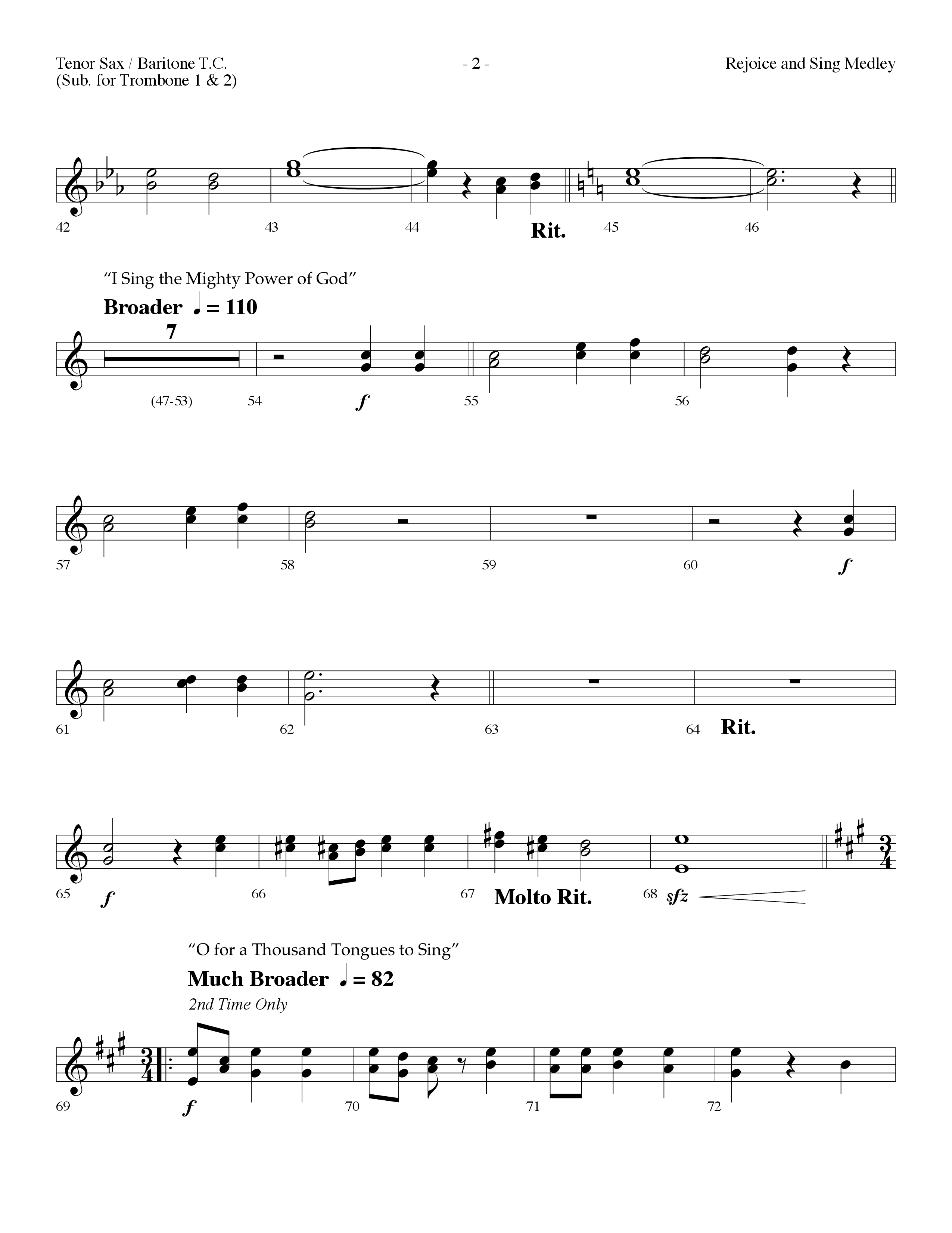 Rejoice And Sing Medley (Choral Anthem SATB) Tenor Sax/Baritone T.C. (Lifeway Choral / Arr. Dennis Allen)