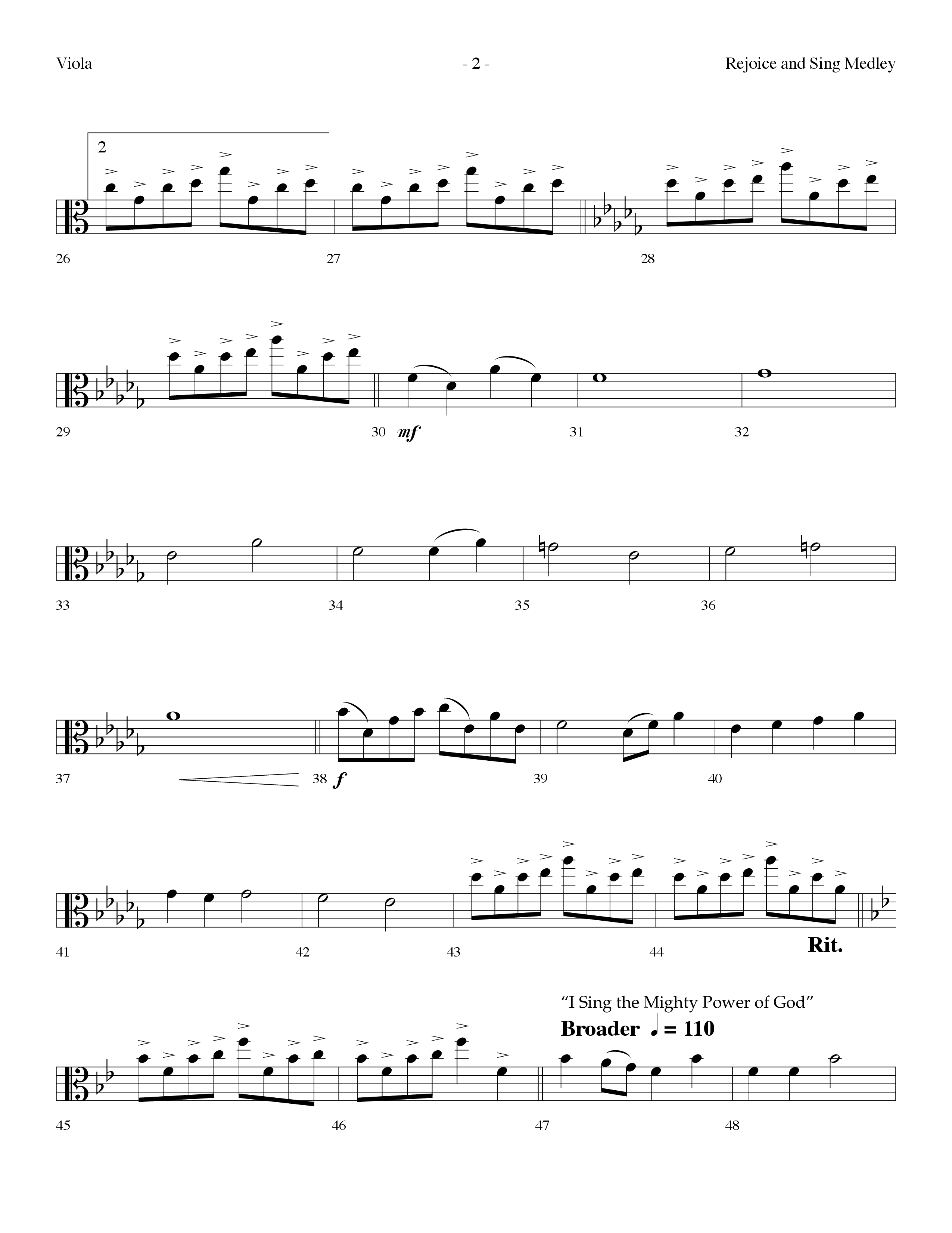 Rejoice And Sing Medley (Choral Anthem SATB) Viola (Lifeway Choral / Arr. Dennis Allen)