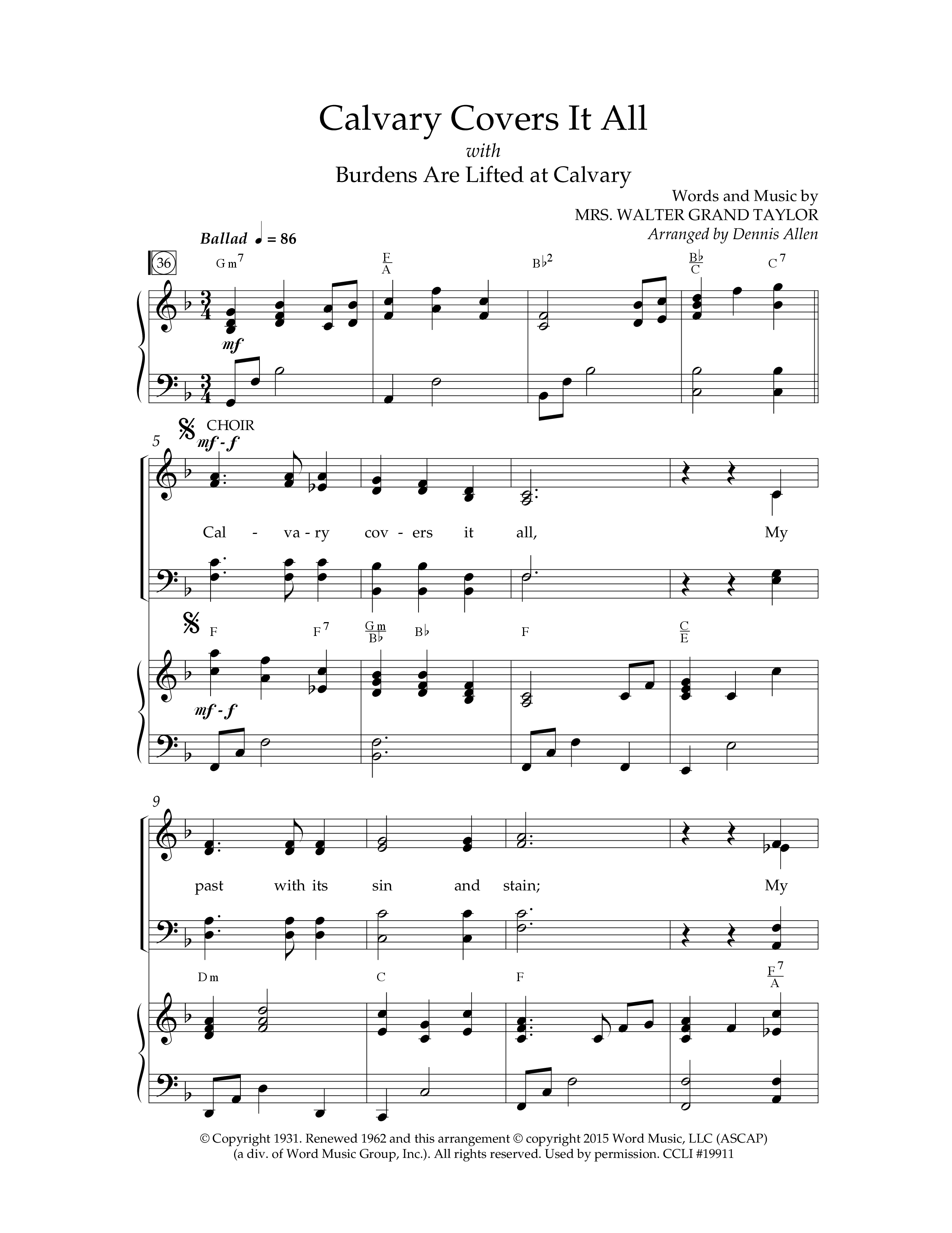 Let's Sing Southern Gospel Vol 2 (10 Song Choral Collection) Song 6 (Piano SATB) (Lifeway Choral / Arr. Dennis Allen)