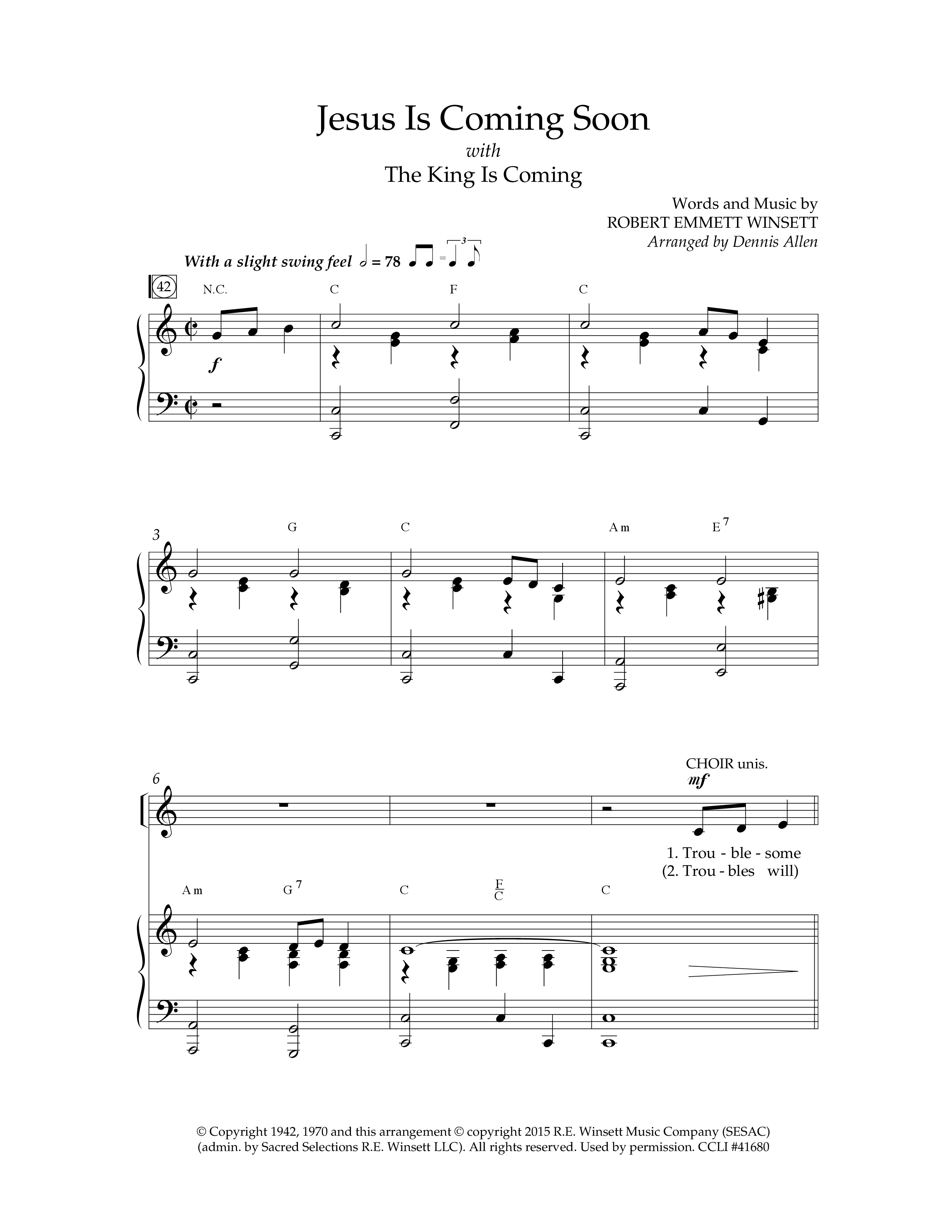 Let's Sing Southern Gospel Vol 2 (10 Song Choral Collection) Song 7 (Piano SATB) (Lifeway Choral / Arr. Dennis Allen)