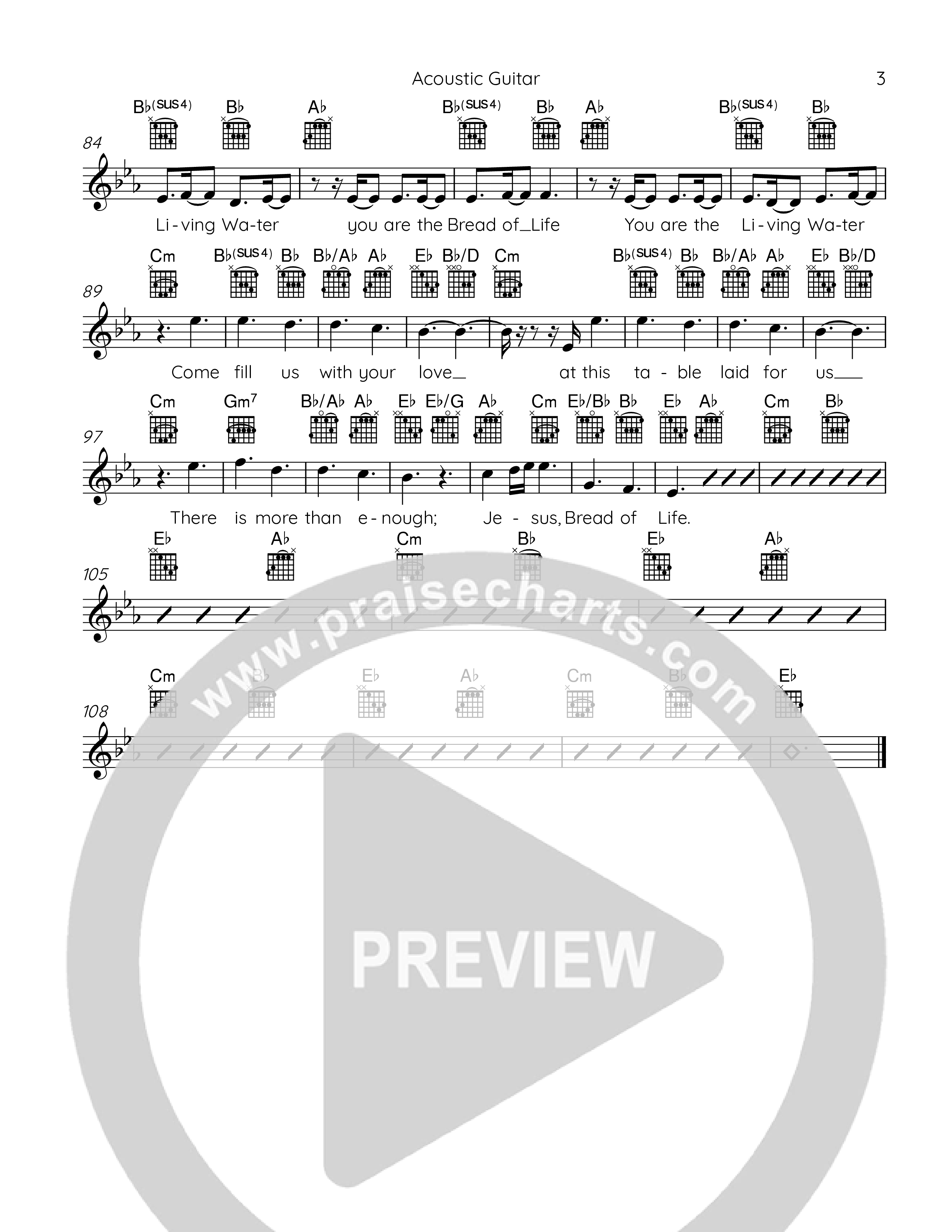 Jesus Bread Of Life Lead Sheet Melody (Fernando Ortega)