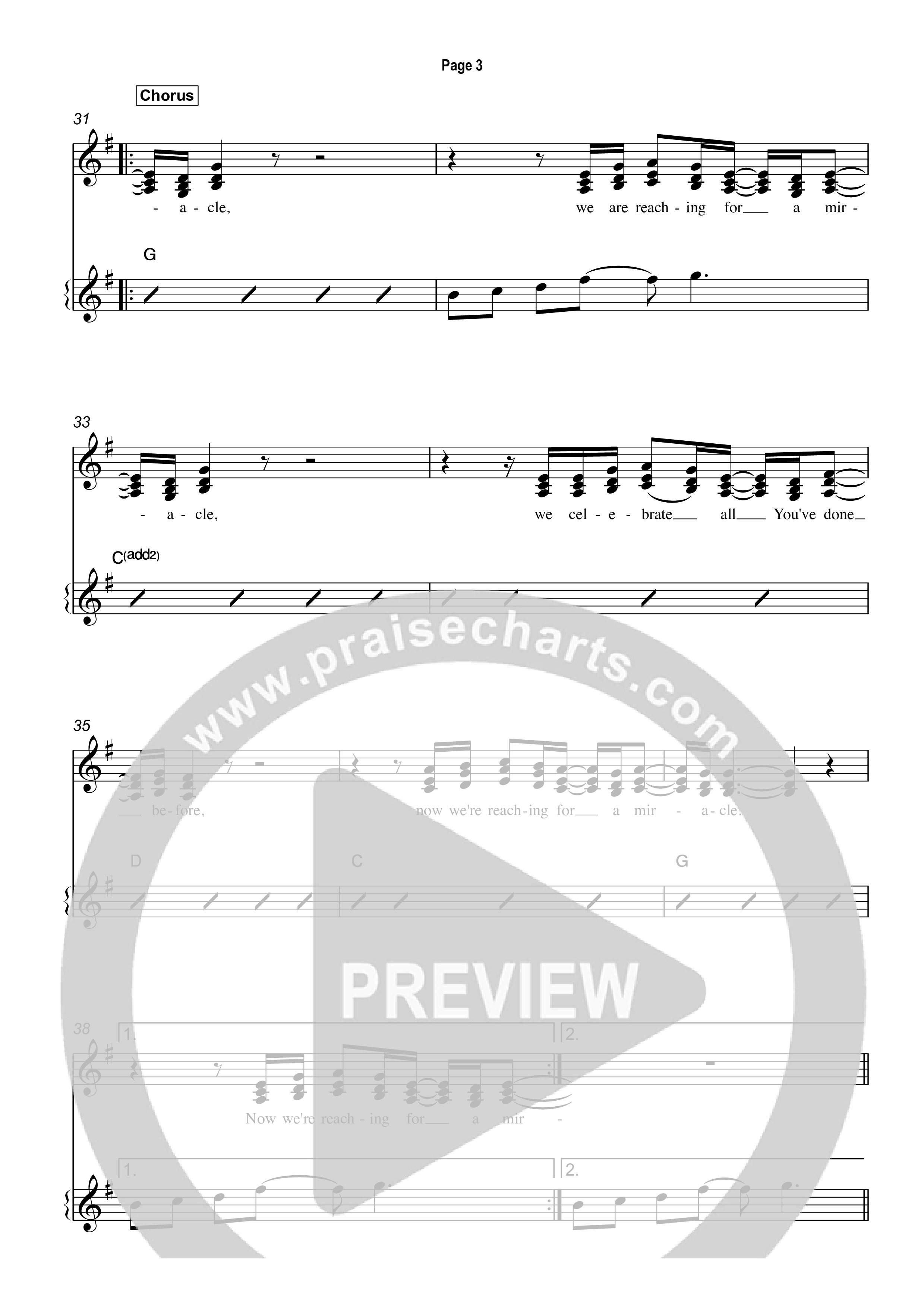 Reaching for a Miracle Lead Sheet (SAT) (Taylor Fish)