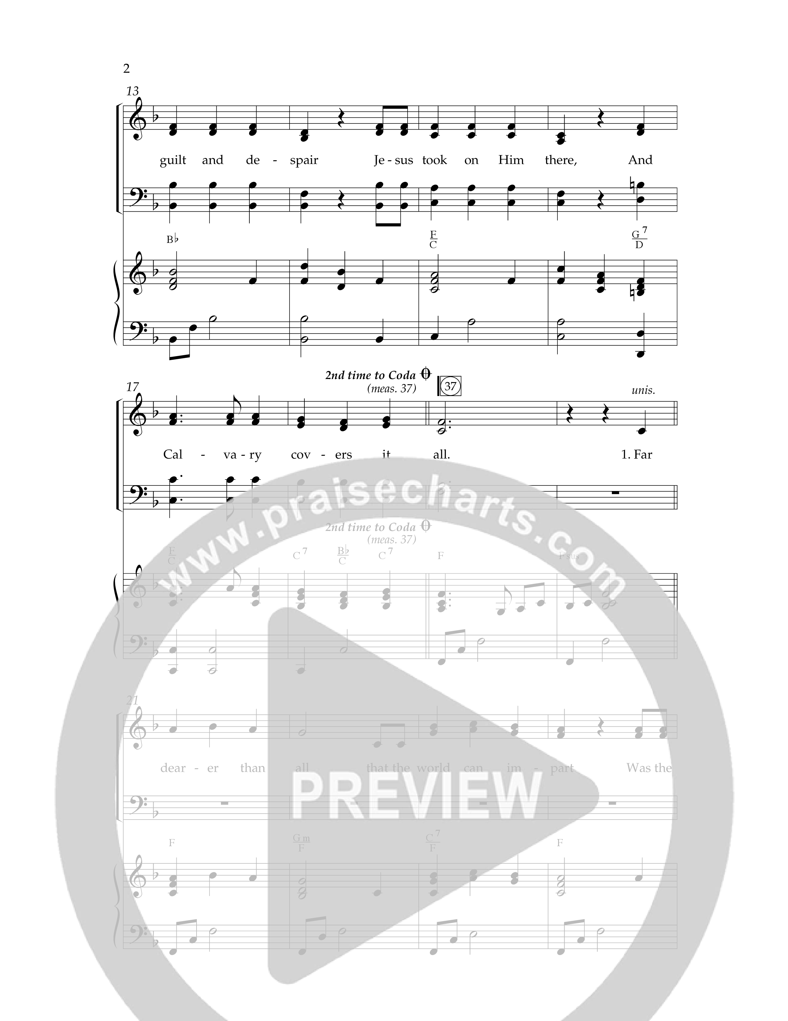 Calvary Covers It All (with Burdens Are Lifted At Calvary) (Choral Anthem SATB) Anthem (SATB/Piano) (Lifeway Choral / Arr. Dennis Allen)