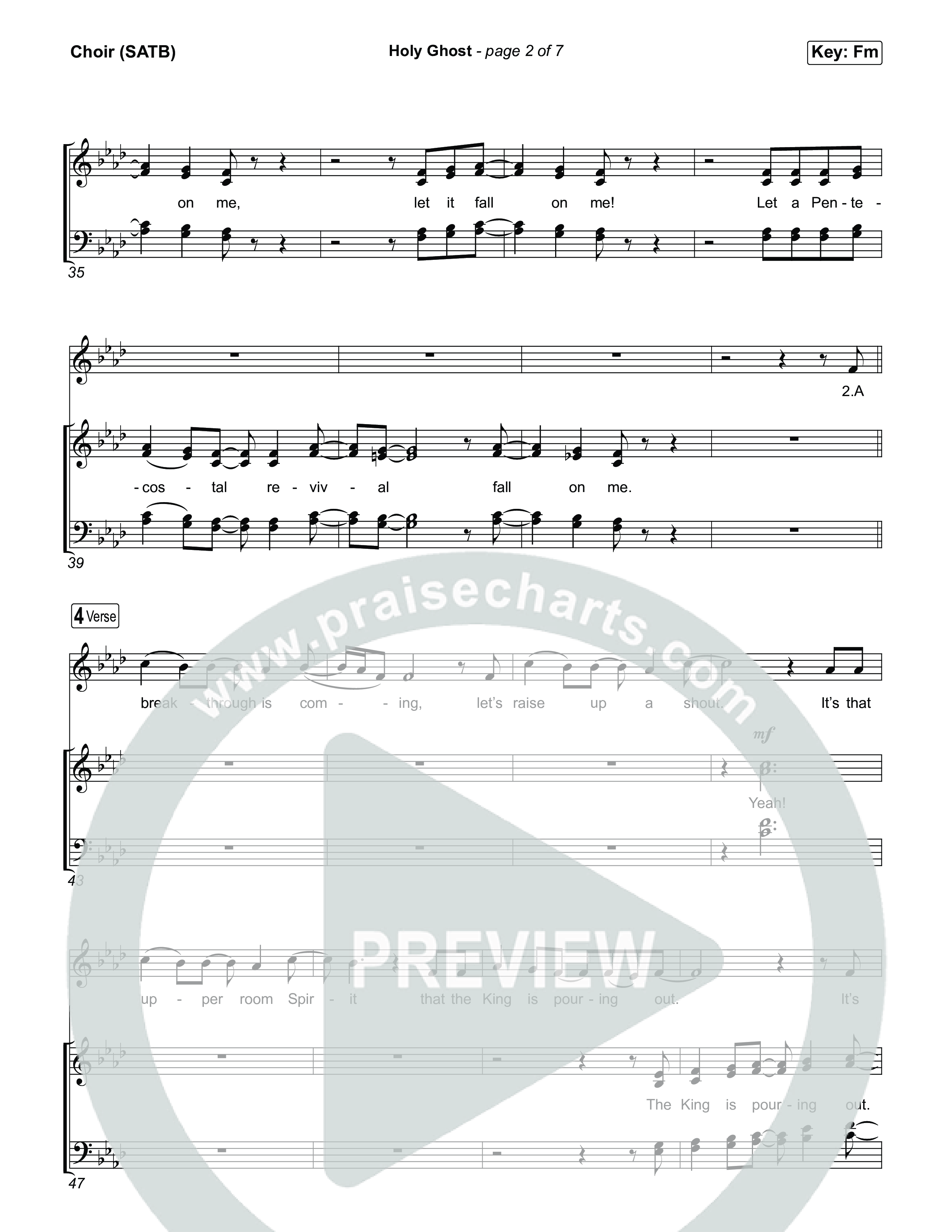 Holy Ghost Choir Sheet (SATB) (Taylor Fish)