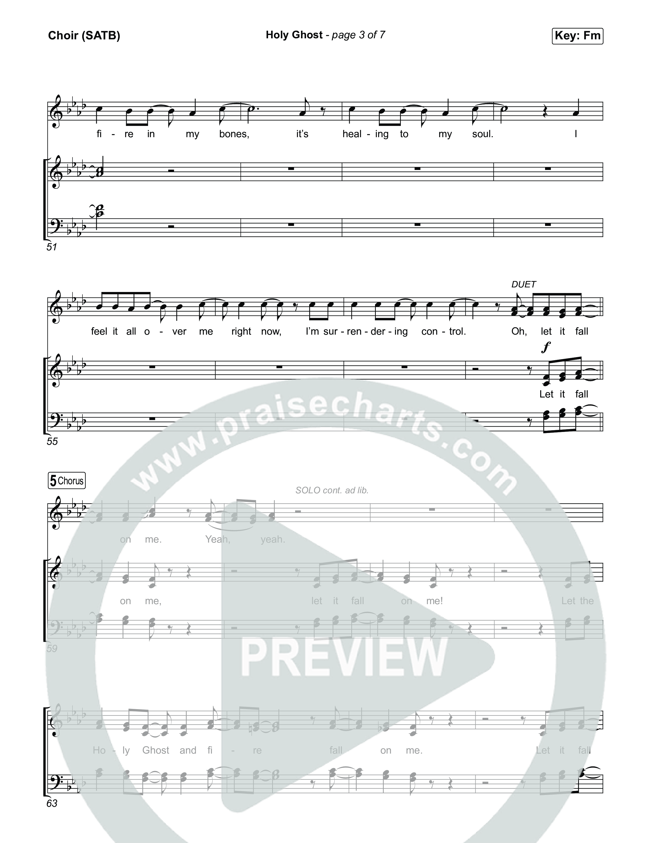 Holy Ghost Choir Sheet (SATB) (Taylor Fish)