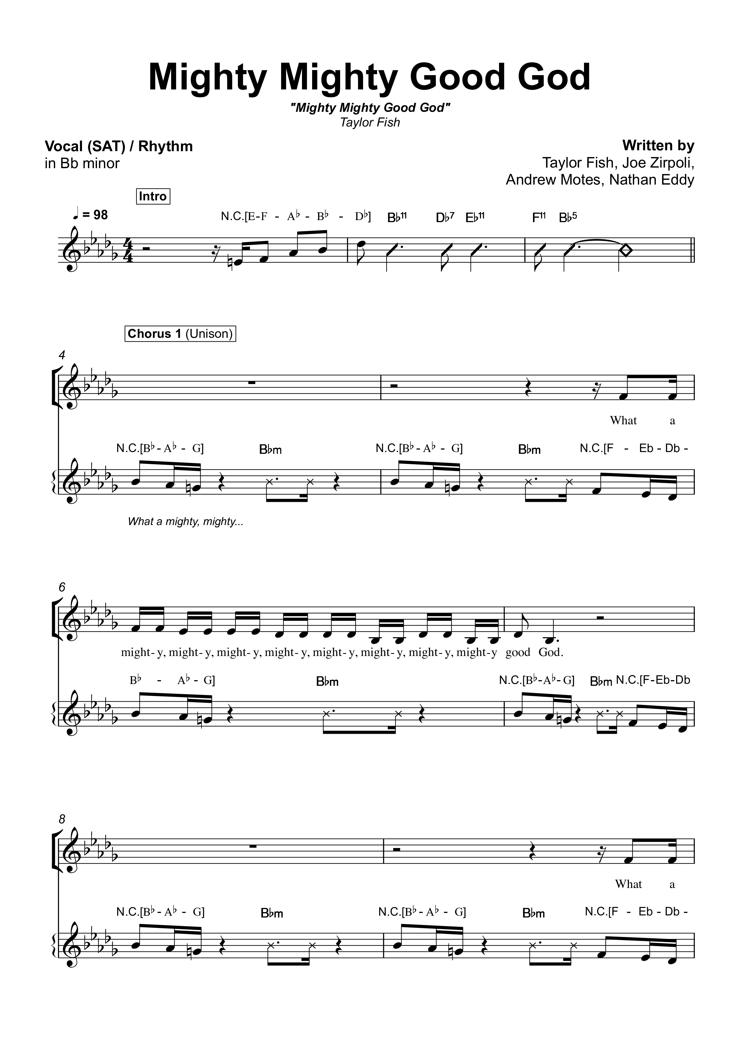 Mighty Mighty Good God Lead Sheet (SAT) (Taylor Fish)
