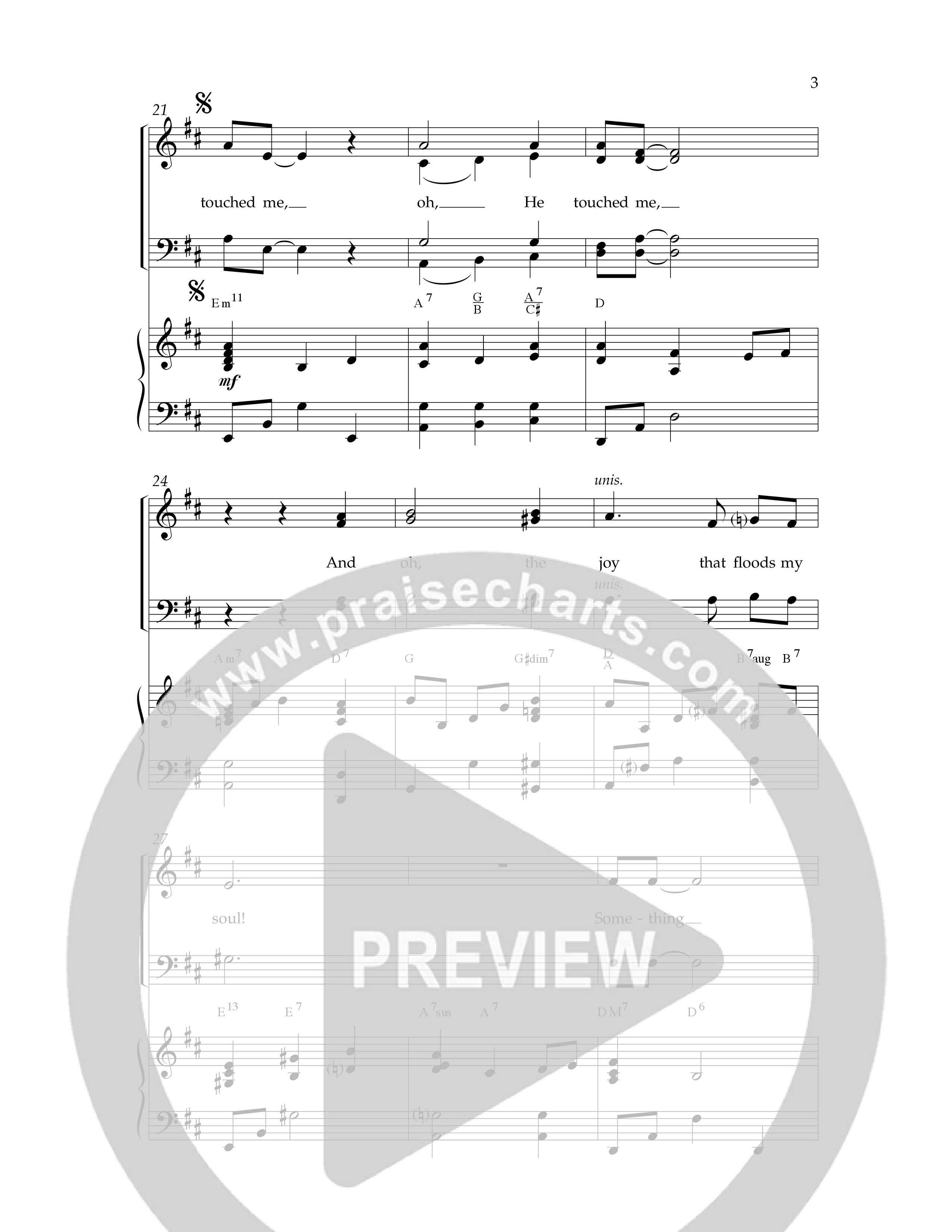 He Touched Me (with Something Beautiful) (Choral Anthem SATB) Anthem (SATB/Piano) (Lifeway Choral / Arr. Dennis Allen)