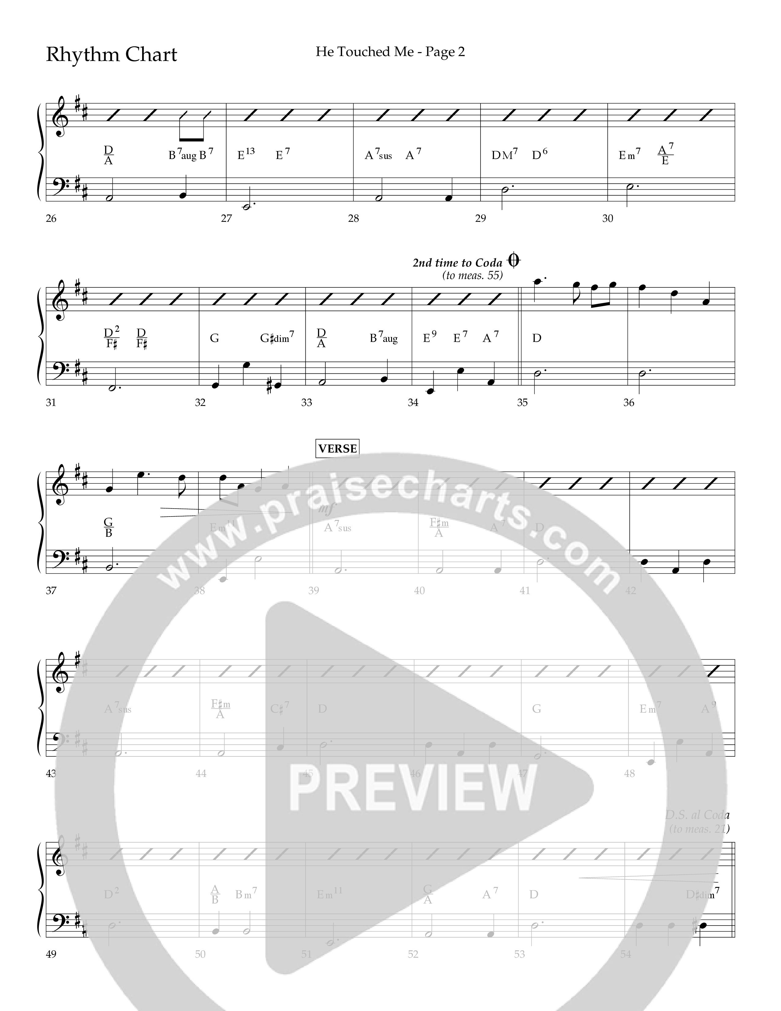 He Touched Me (with Something Beautiful) (Choral Anthem SATB) Rhythm Chart (Lifeway Choral / Arr. Dennis Allen)