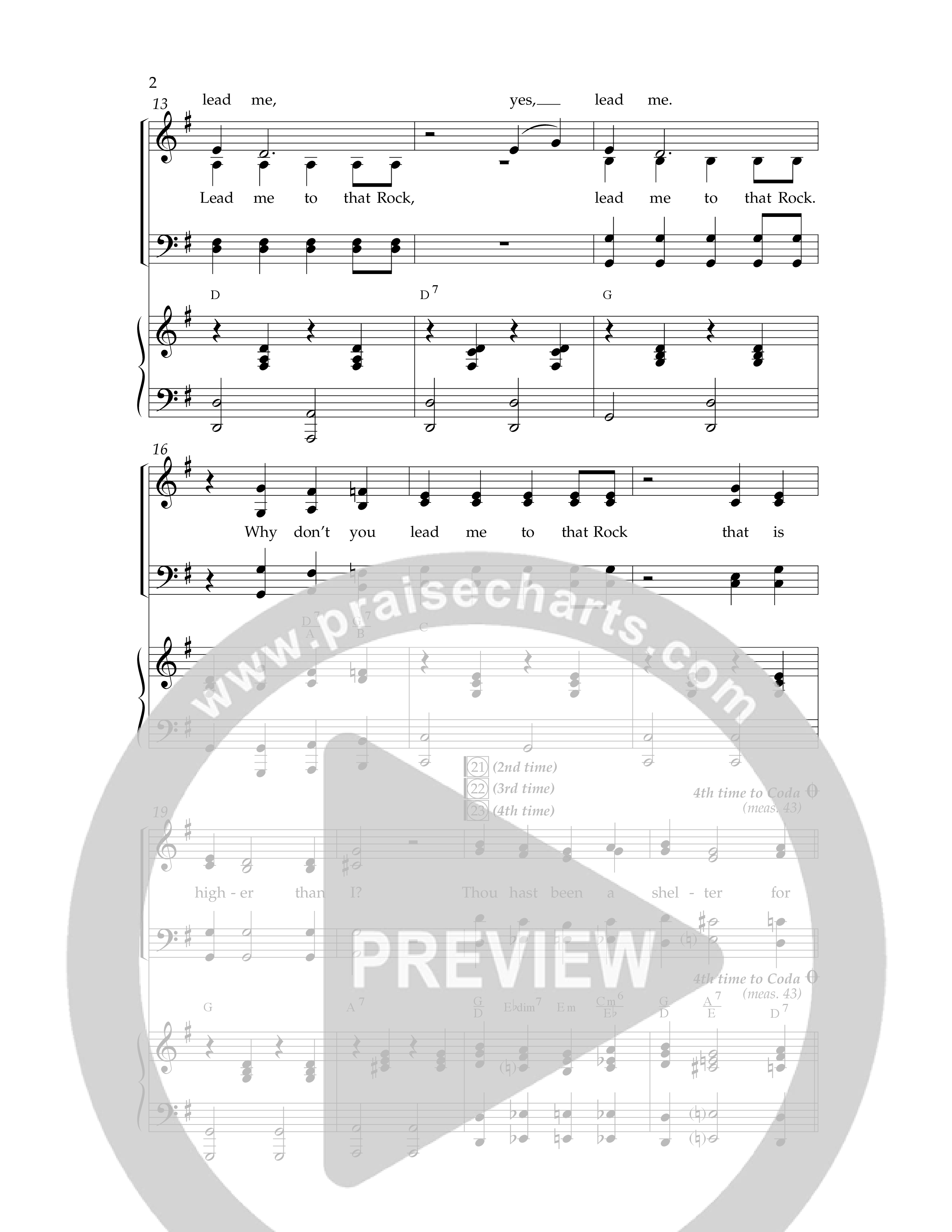 Lead Me To That Rock Medley (Choral Anthem SATB) Anthem (SATB/Piano) (Lifeway Choral / Arr. Dennis Allen)
