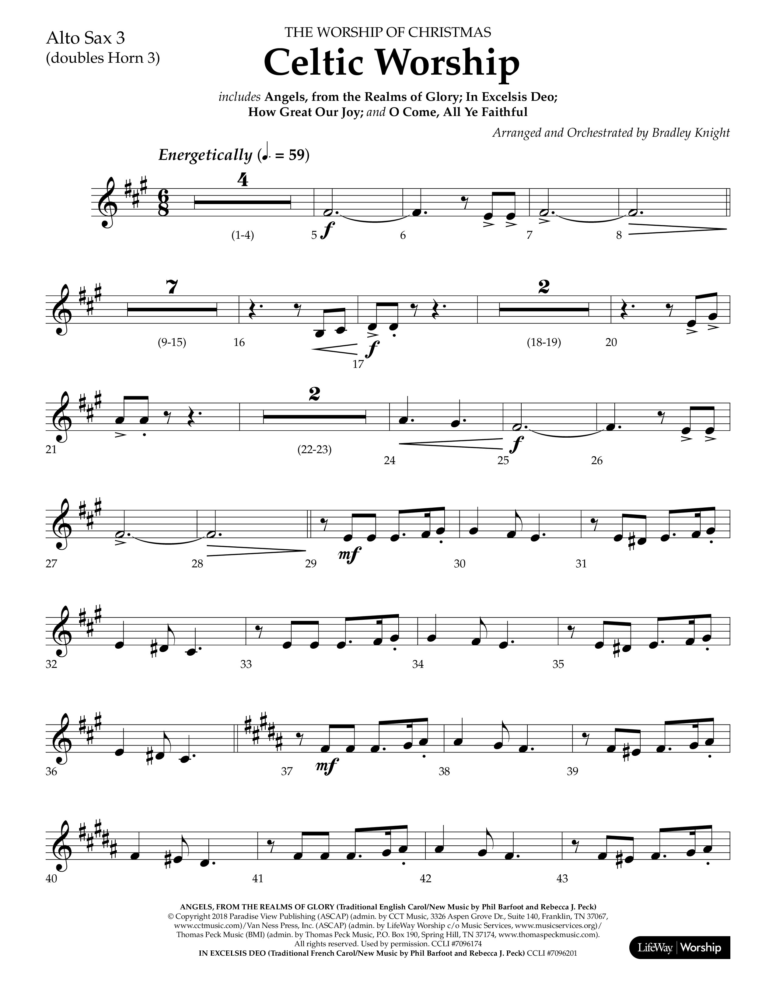 Celtic Worship (Choral Anthem SATB) Alto Sax (Lifeway Choral / Arr. Bradley Knight)