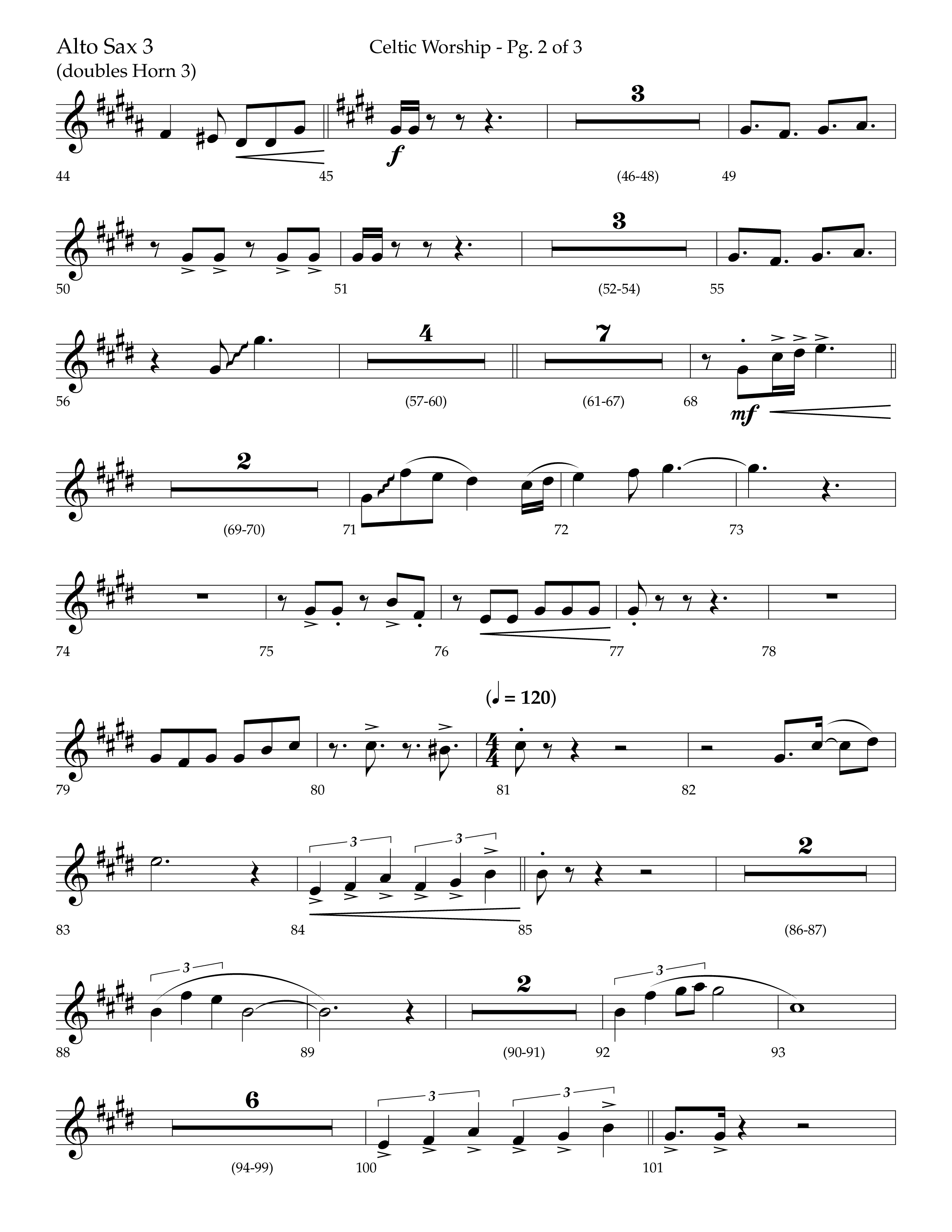 Celtic Worship (Choral Anthem SATB) Alto Sax (Lifeway Choral / Arr. Bradley Knight)