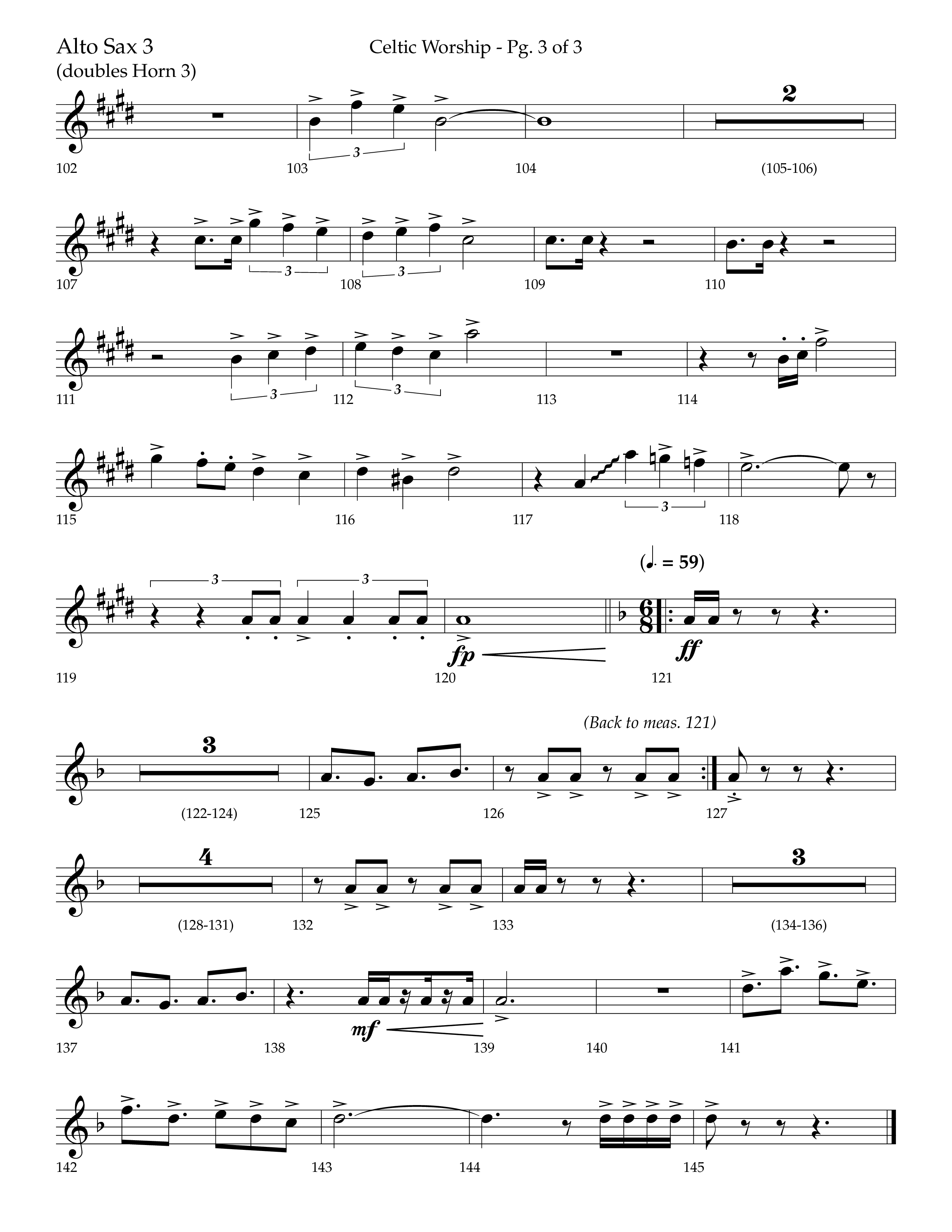 Celtic Worship (Choral Anthem SATB) Alto Sax (Lifeway Choral / Arr. Bradley Knight)