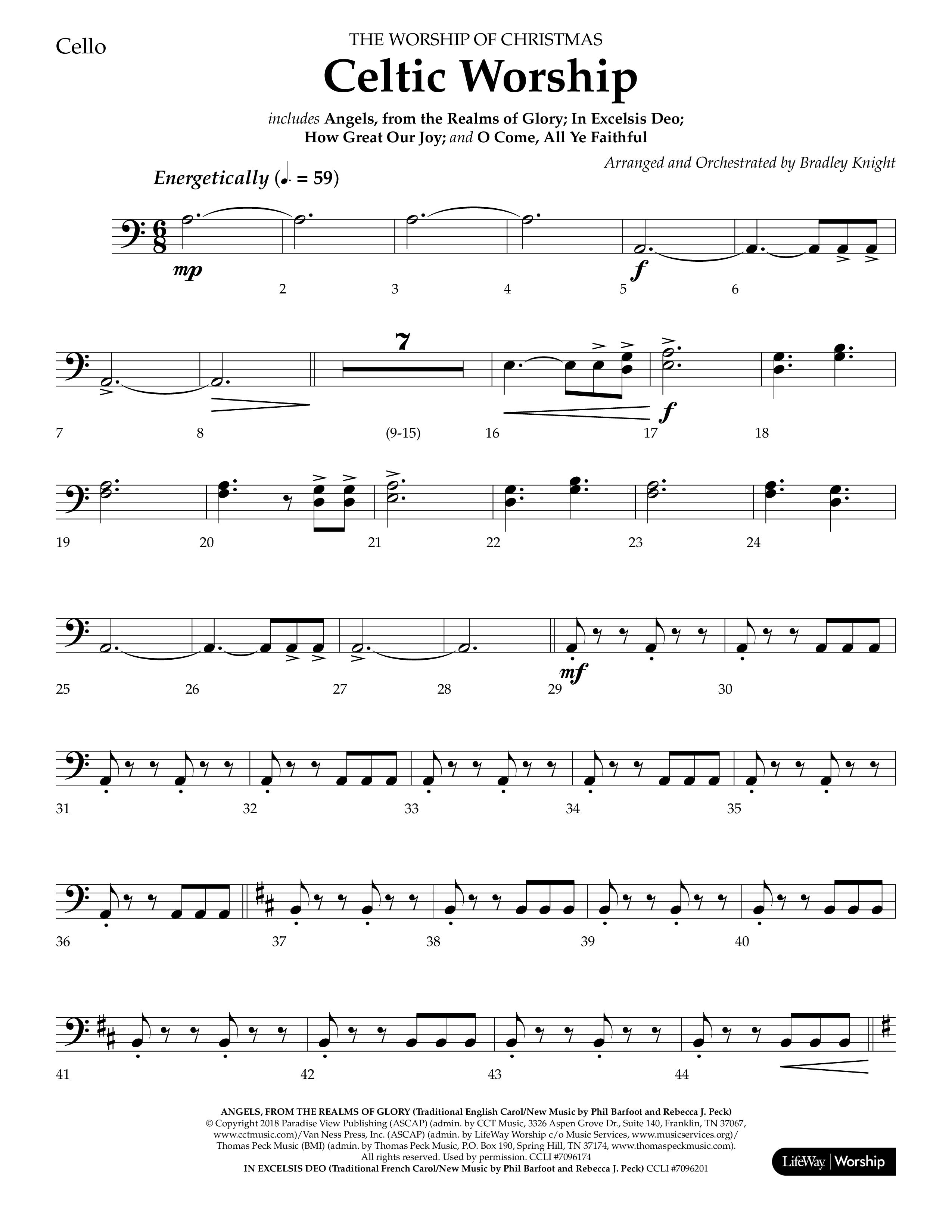 Celtic Worship (Choral Anthem SATB) Cello (Lifeway Choral / Arr. Bradley Knight)
