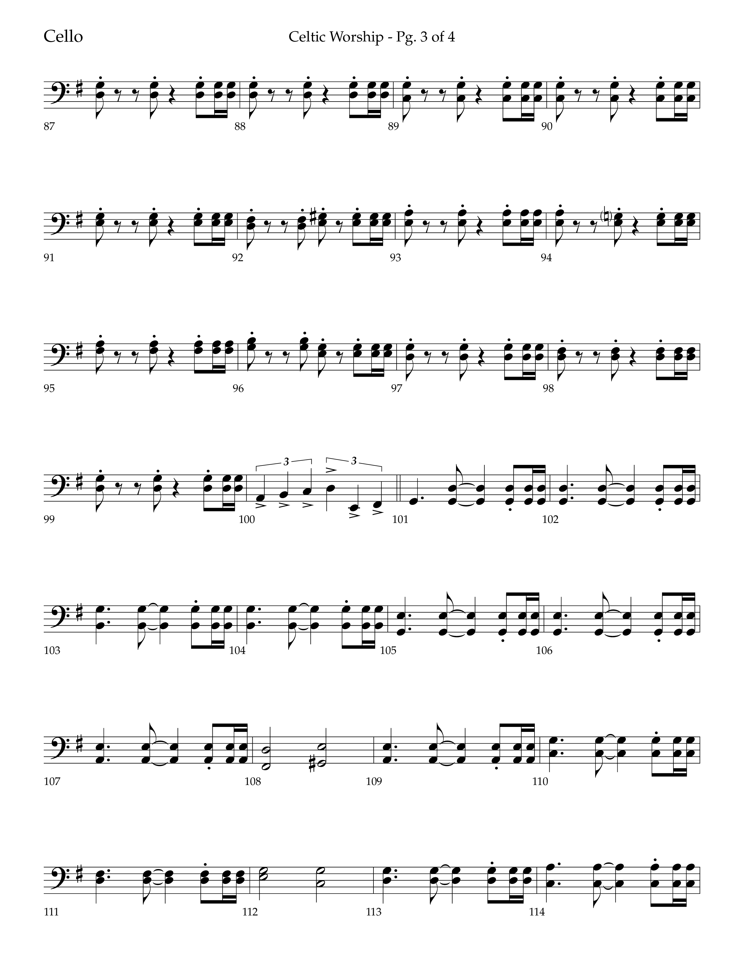 Celtic Worship (Choral Anthem SATB) Cello (Lifeway Choral / Arr. Bradley Knight)