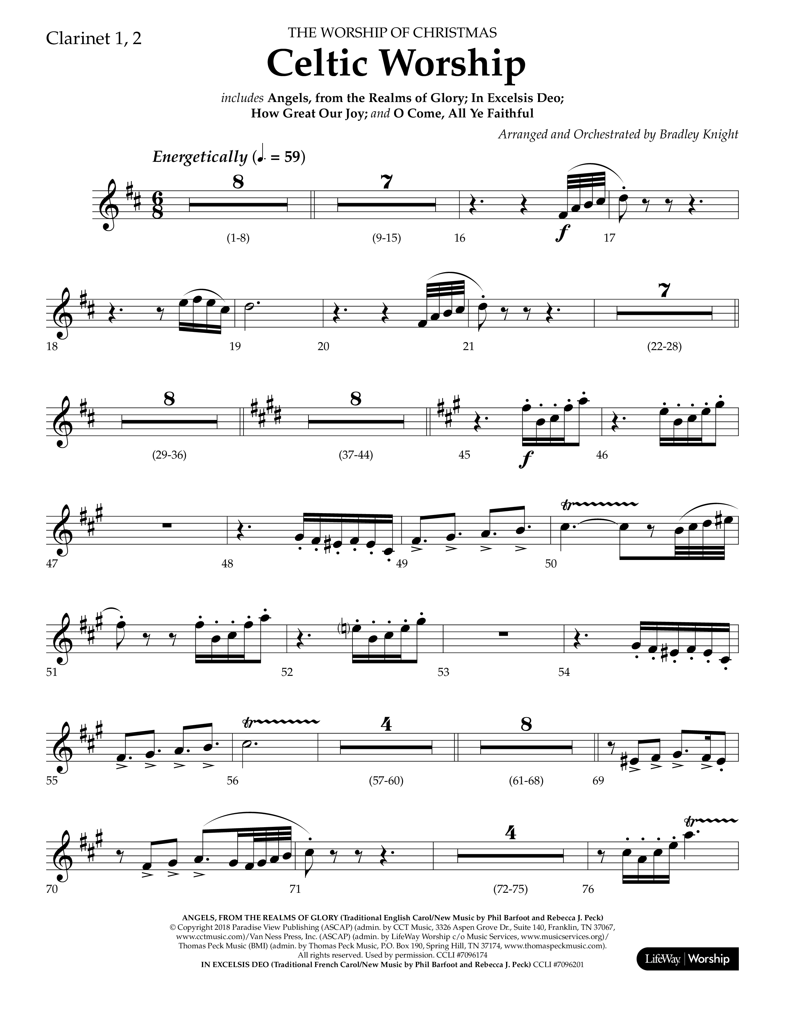 Celtic Worship (Choral Anthem SATB) Clarinet 1/2 (Lifeway Choral / Arr. Bradley Knight)