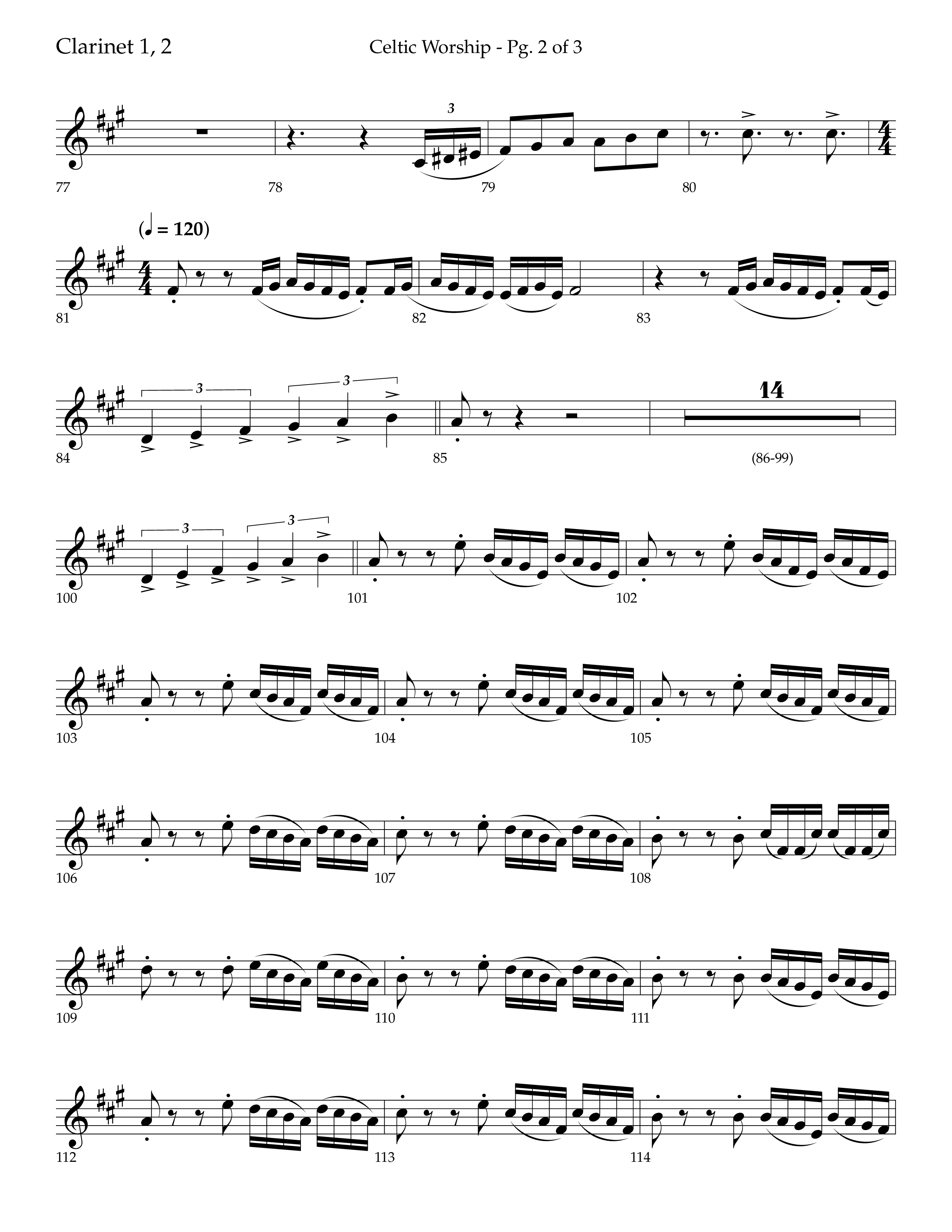 Celtic Worship (Choral Anthem SATB) Clarinet 1/2 (Lifeway Choral / Arr. Bradley Knight)