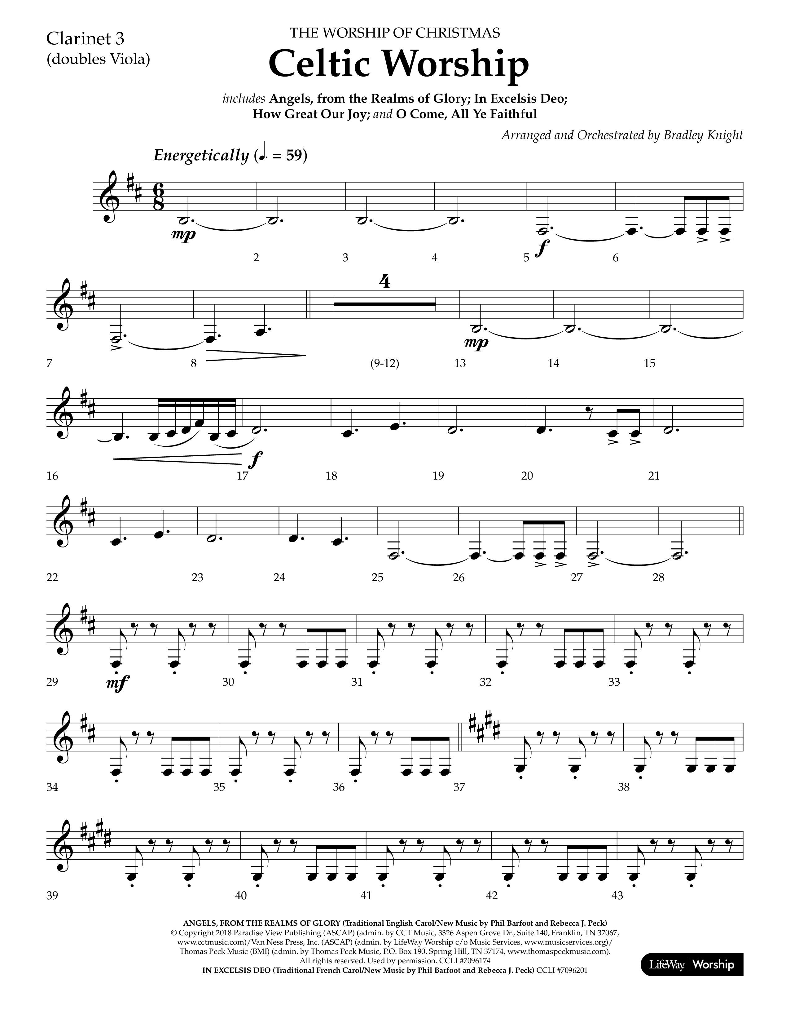 Celtic Worship (Choral Anthem SATB) Clarinet 3 (Lifeway Choral / Arr. Bradley Knight)