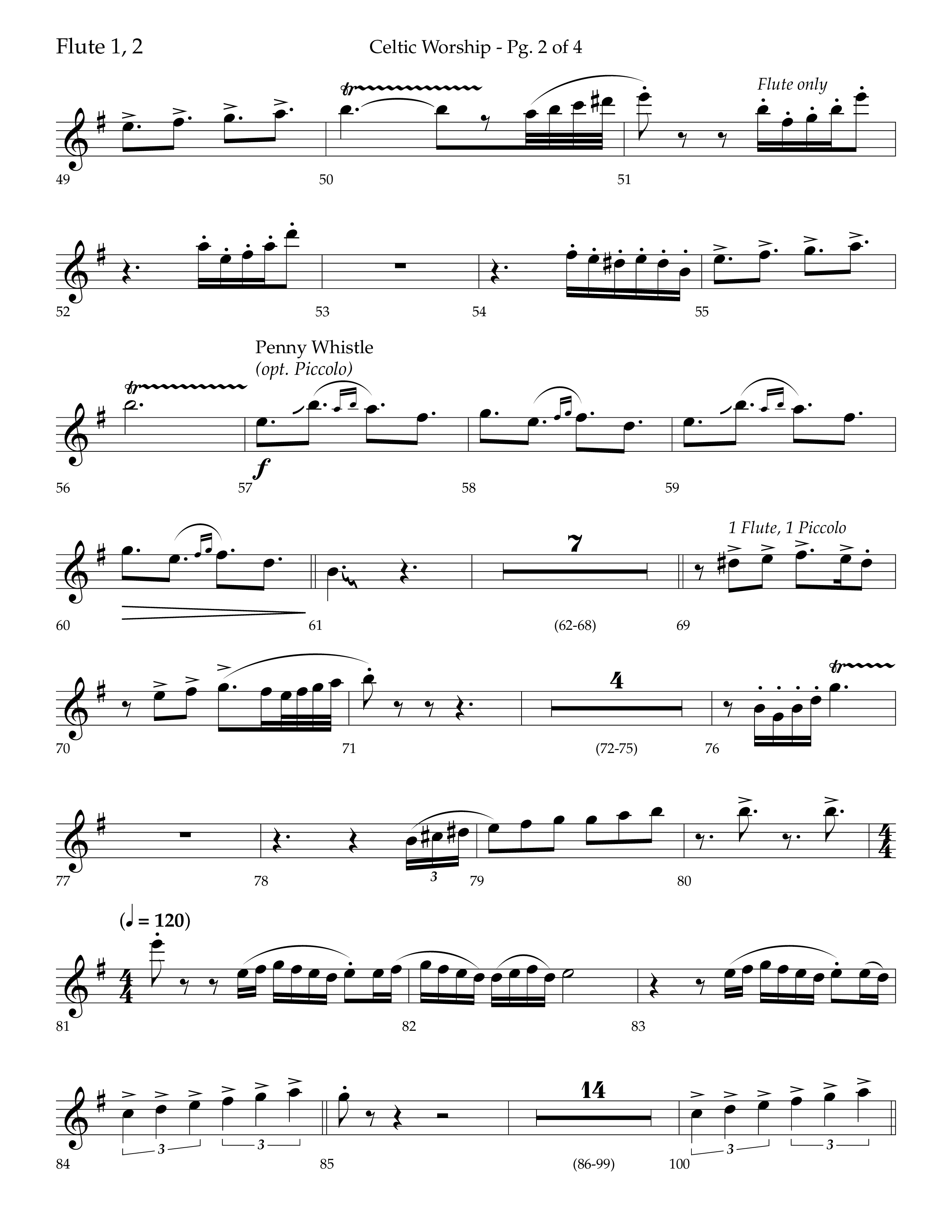 Celtic Worship (Choral Anthem SATB) Flute 1/2 (Lifeway Choral / Arr. Bradley Knight)
