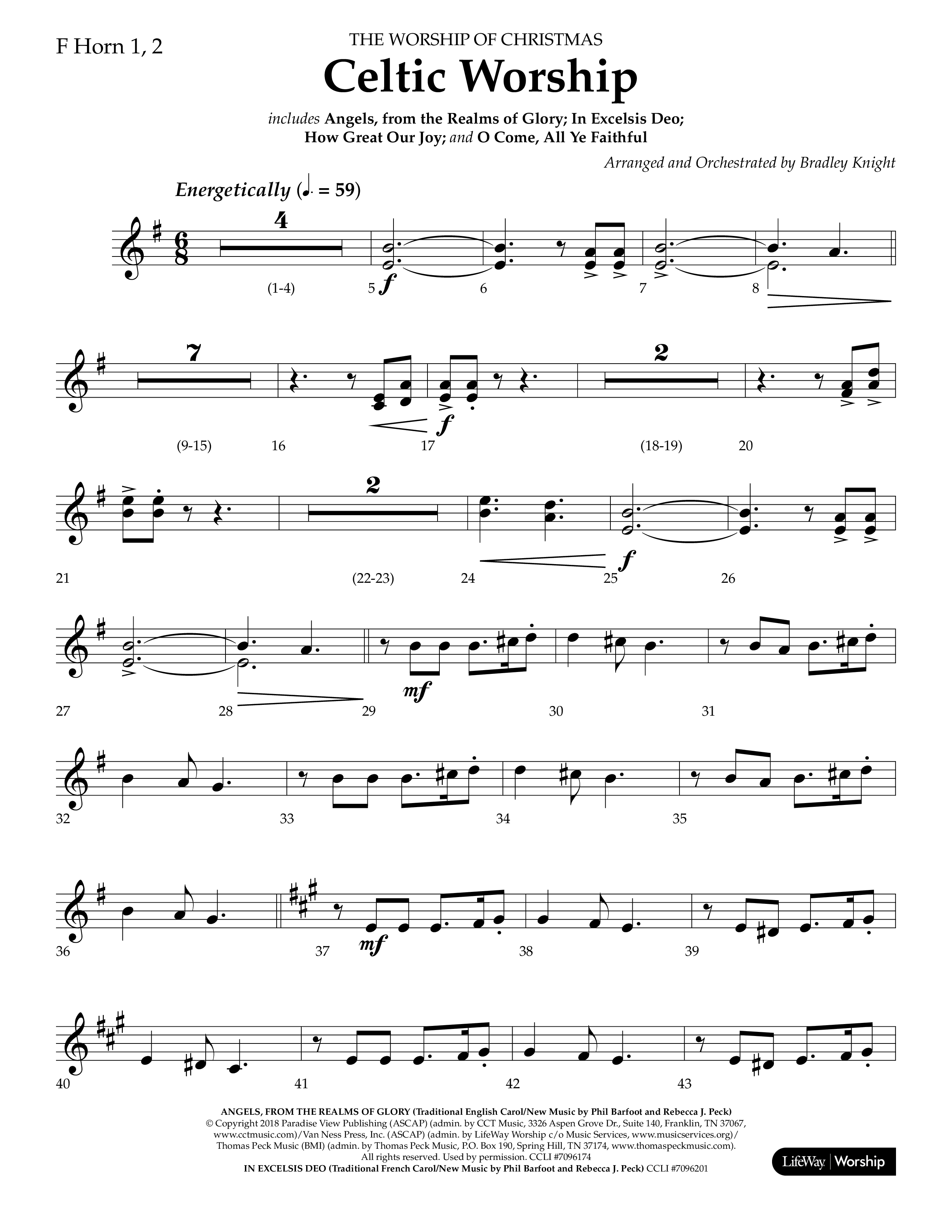 Celtic Worship (Choral Anthem SATB) French Horn 1/2 (Lifeway Choral / Arr. Bradley Knight)