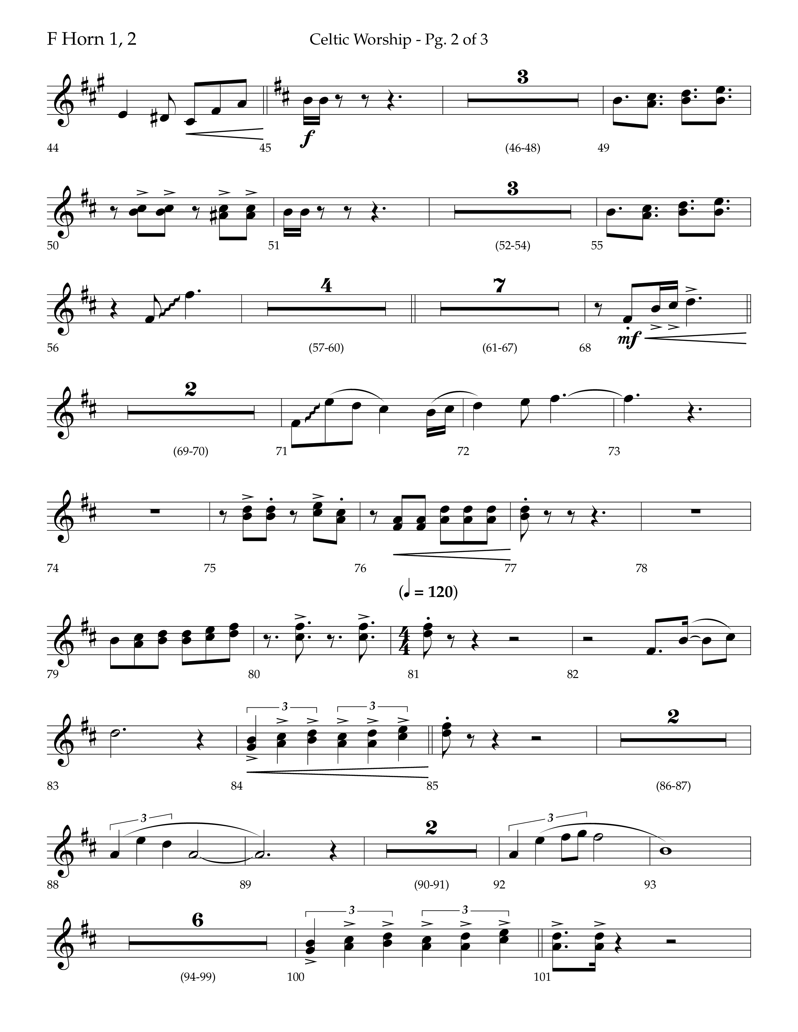 Celtic Worship (Choral Anthem SATB) French Horn 1/2 (Lifeway Choral / Arr. Bradley Knight)