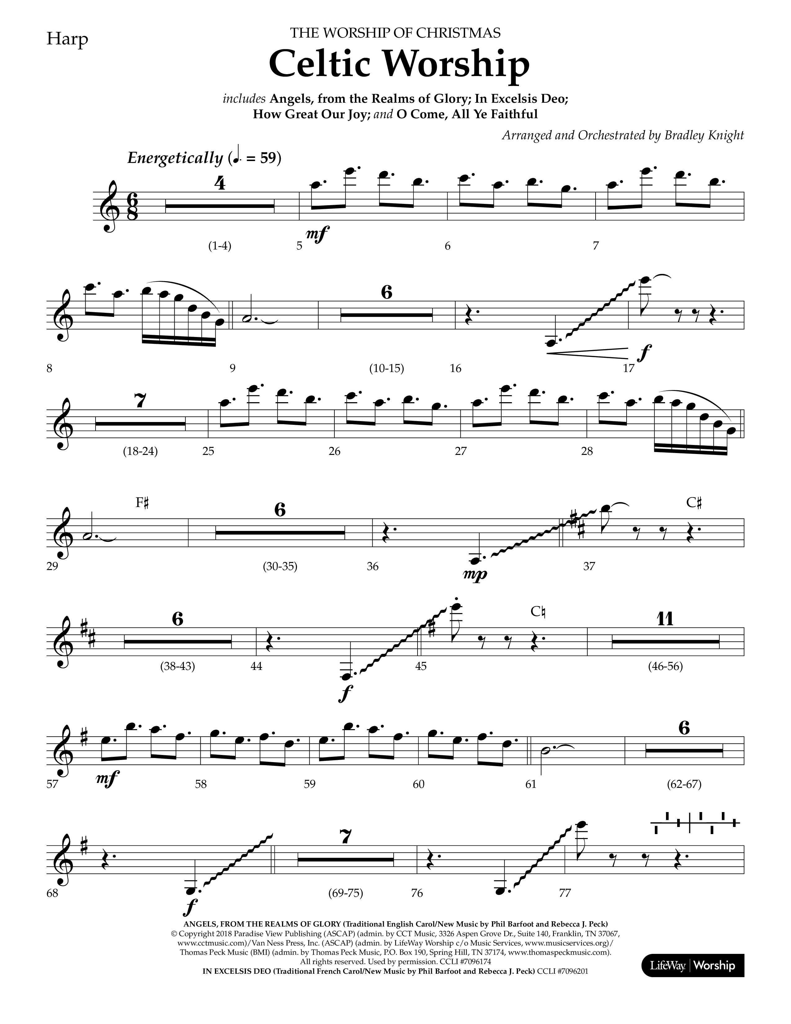 Celtic Worship (Choral Anthem SATB) Harp (Lifeway Choral / Arr. Bradley Knight)