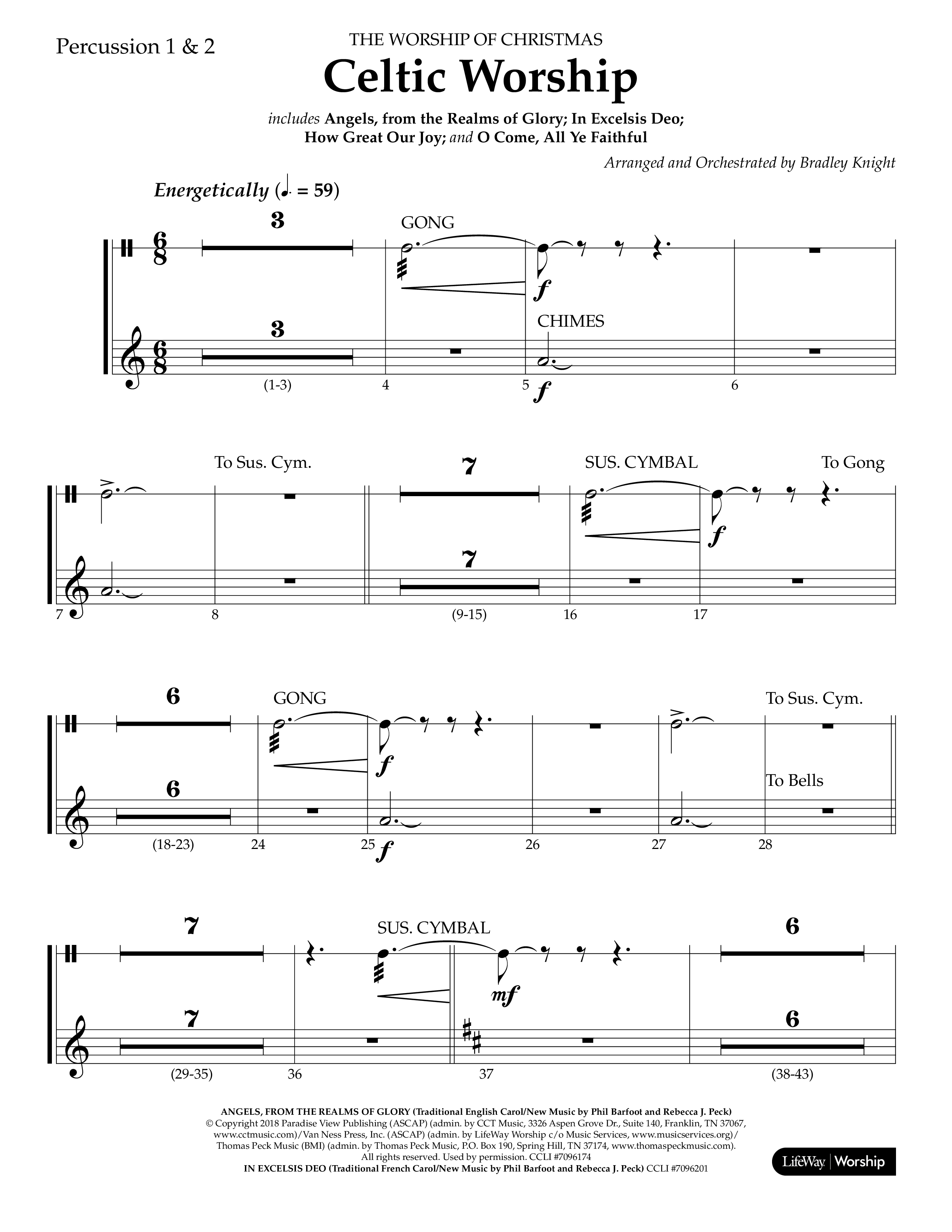 Celtic Worship (Choral Anthem SATB) Percussion 1/2 (Lifeway Choral / Arr. Bradley Knight)